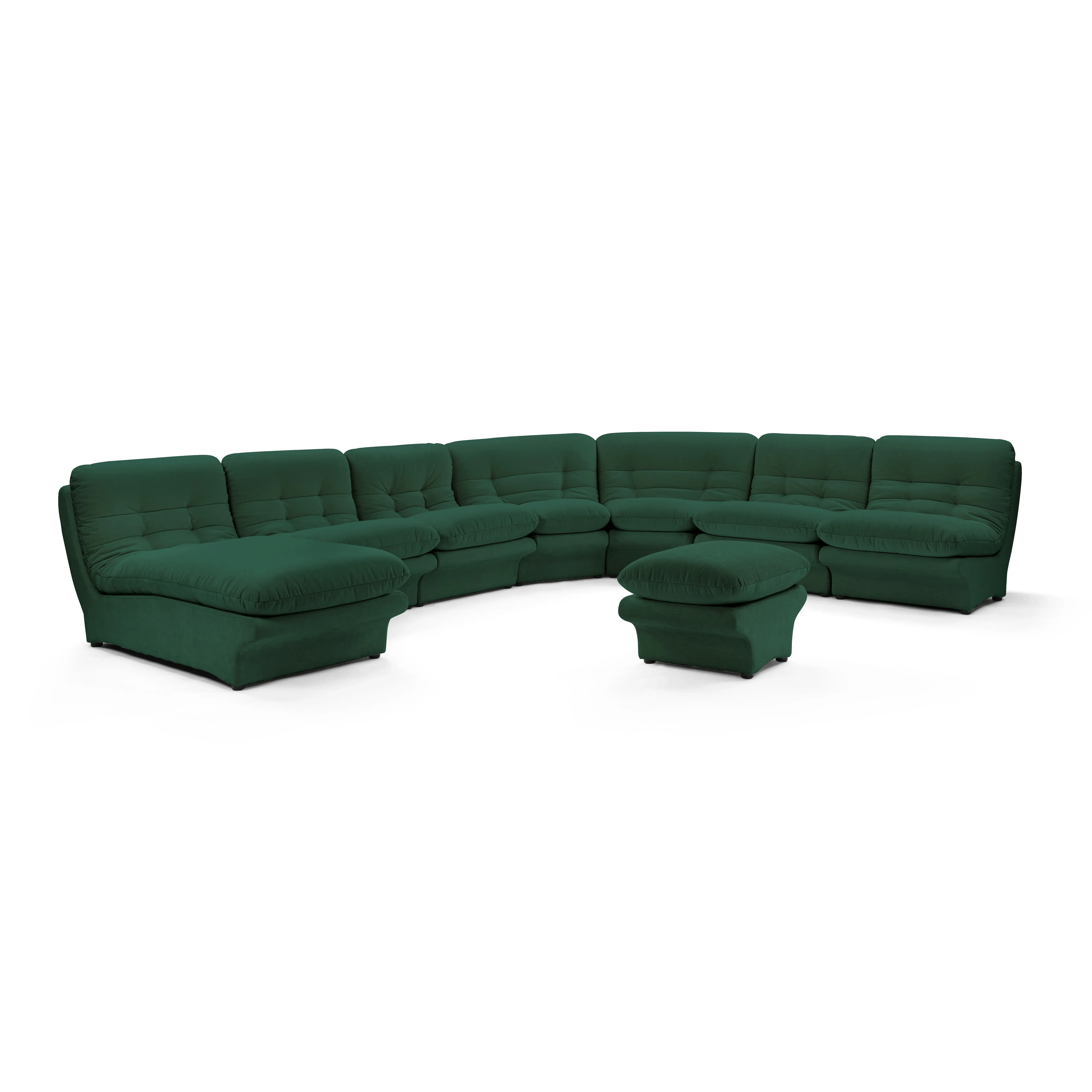 Carsons Curved Modular Sectional Sofa - Evergreen, Chenille product