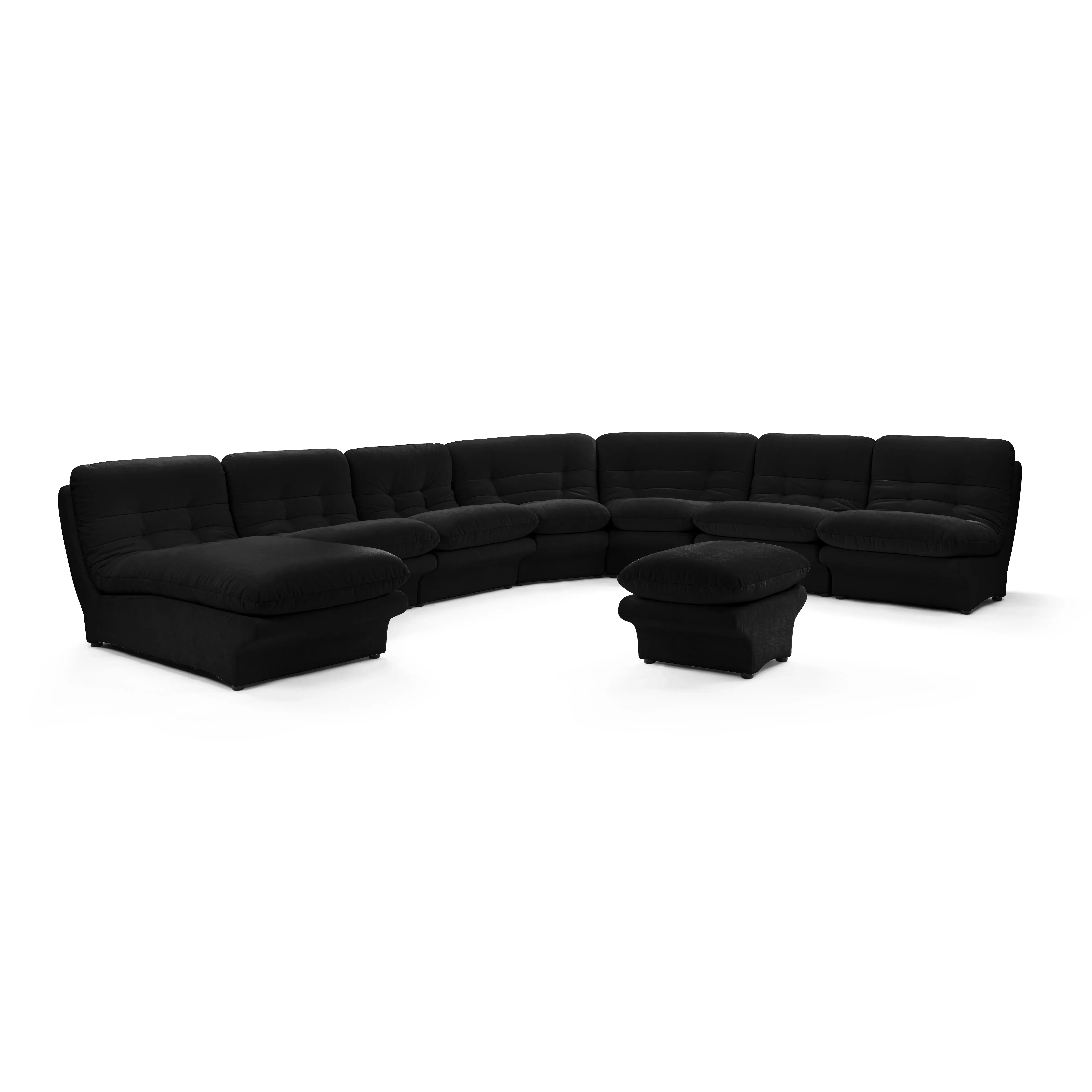 Carsons Curved Modular Sectional Sofa - Jet Black, Chenille product