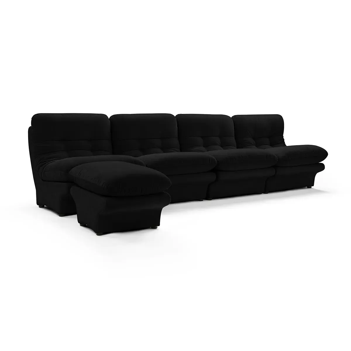 Carsons Curved Modular Sectional Sofa - Jet Black, Chenille product