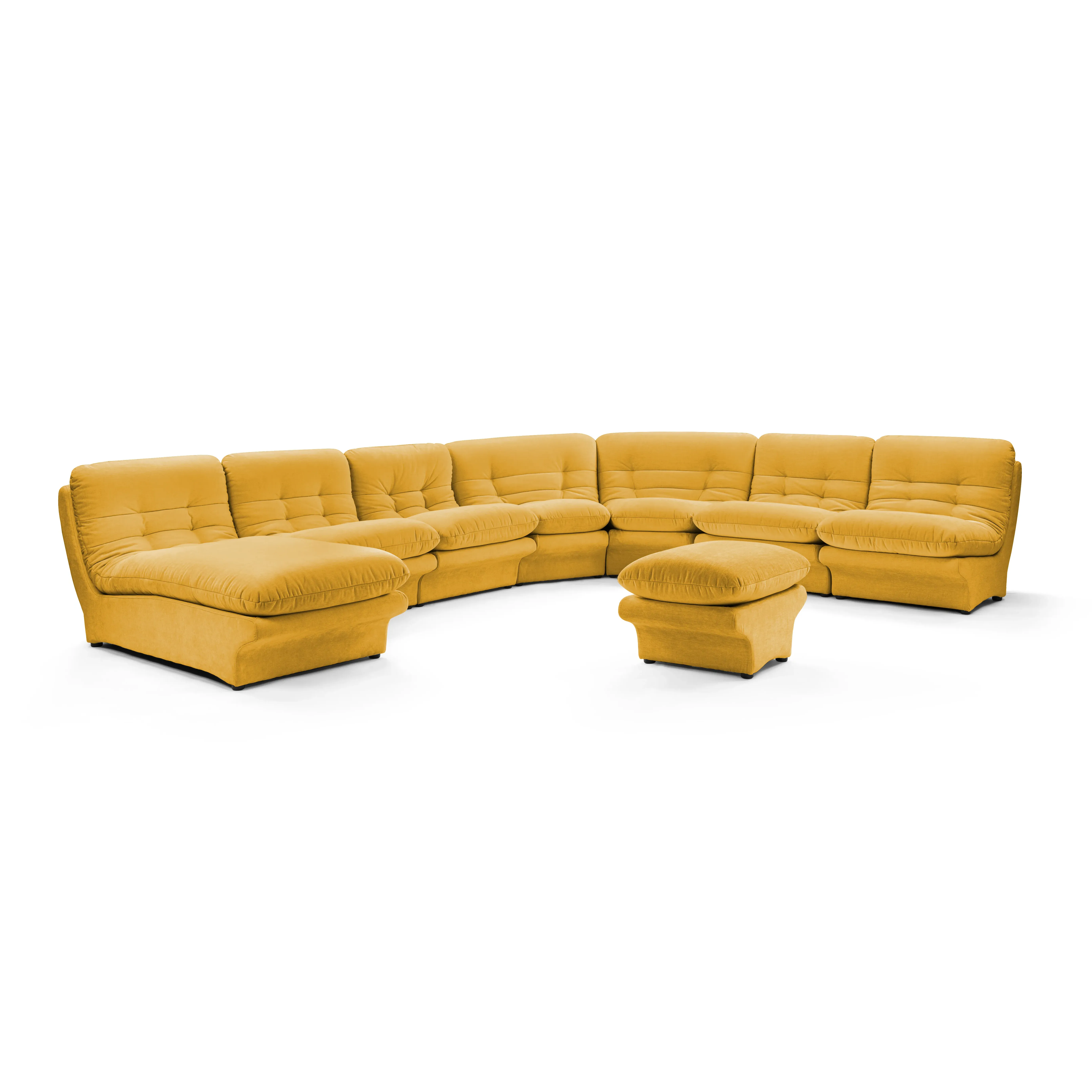 Carsons Curved Modular Sectional Sofa - Mustard Yellow, Chenille product