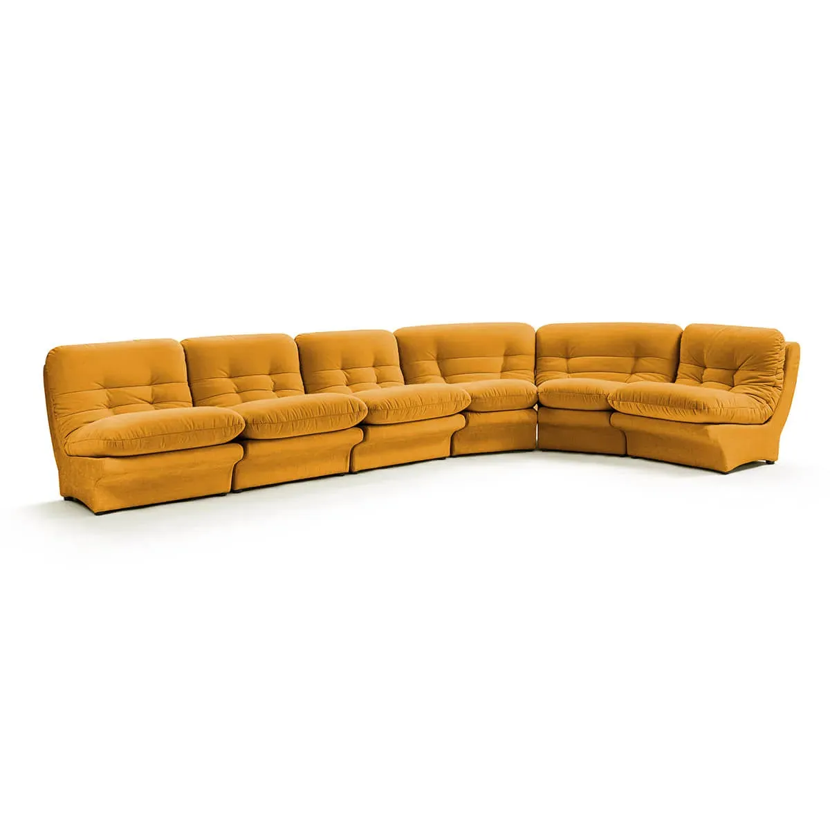 Carsons Curved Modular Sectional Sofa - Mustard Yellow, Chenille product