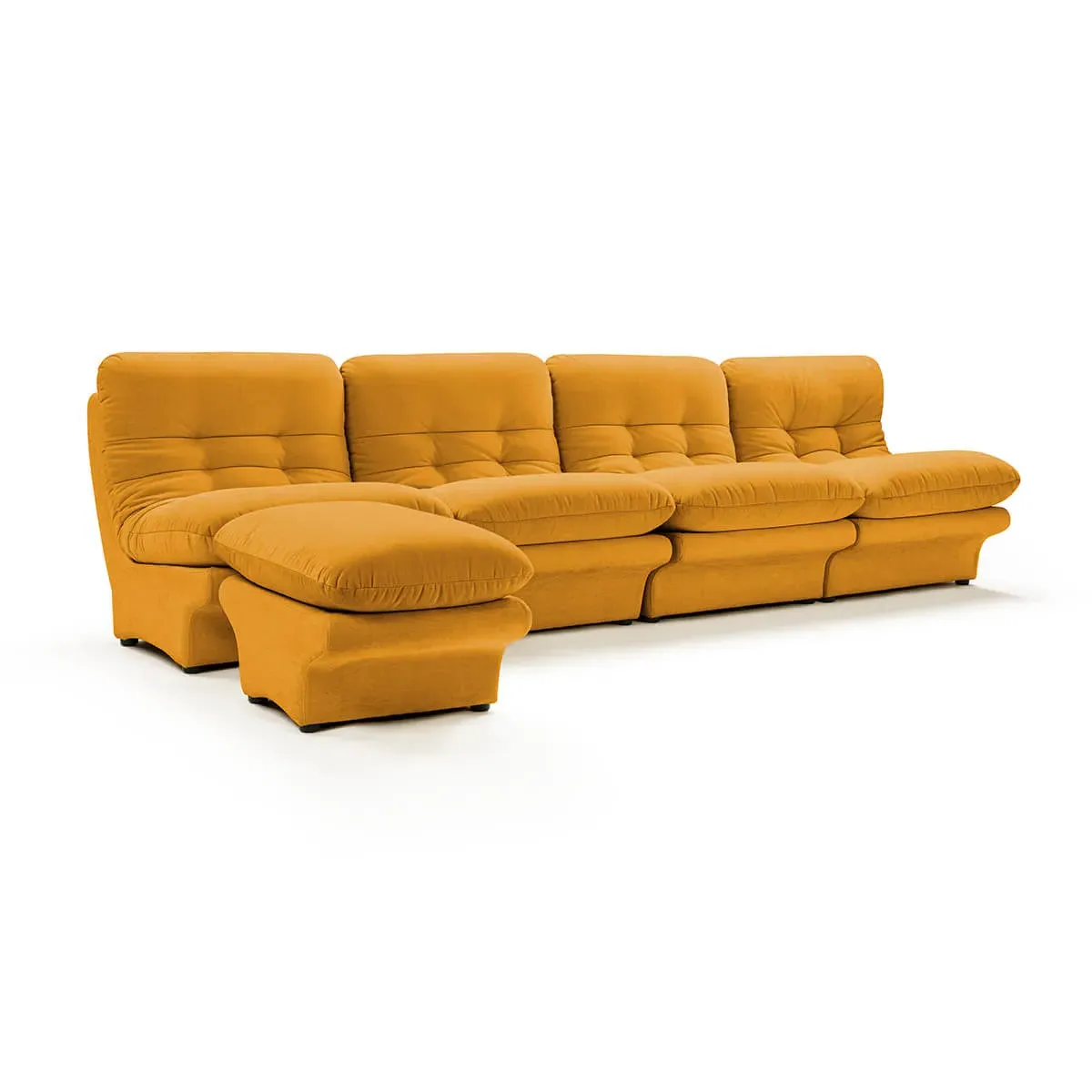 Carsons Curved Modular Sectional Sofa - Mustard Yellow, Chenille product