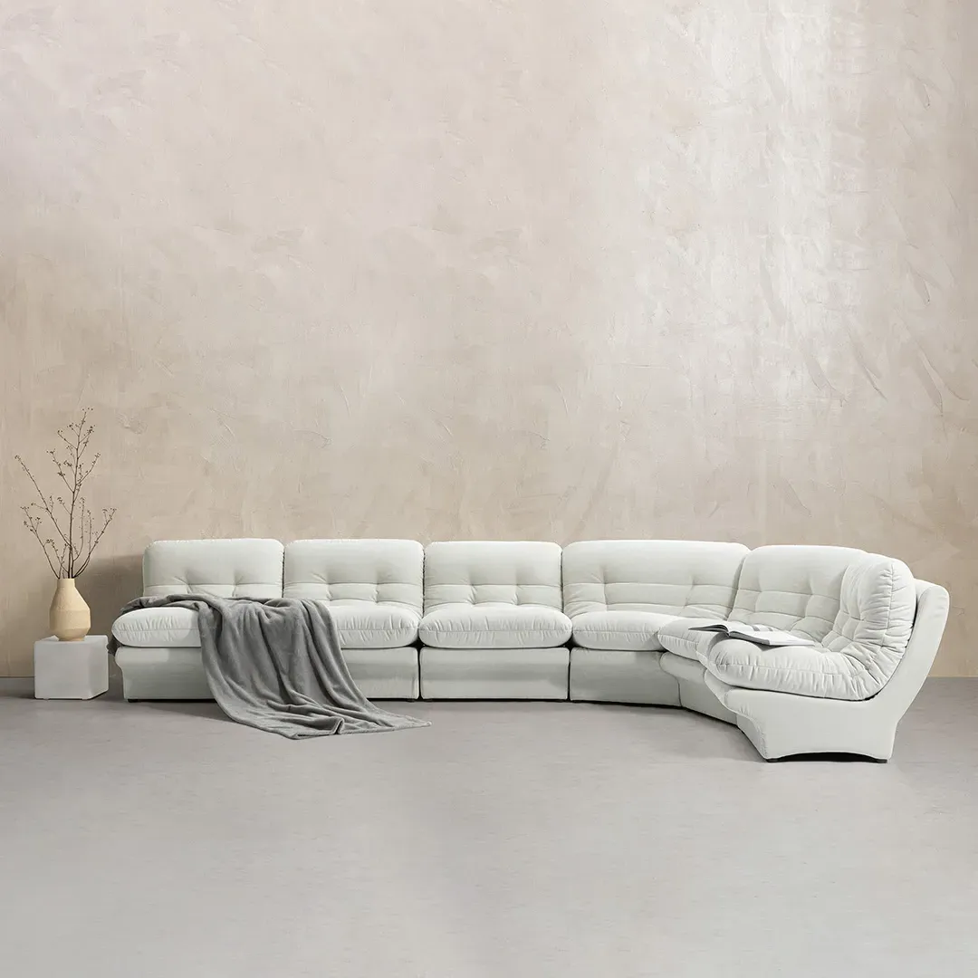 Carsons Curved Modular Sectional Sofa - Natural, Felt product