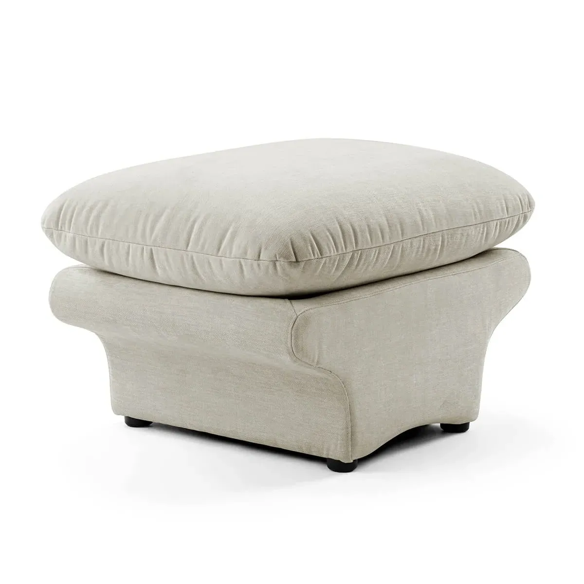 Carsons Curved Modular Sectional Sofa Ottoman - Beige Grey, Chenille product