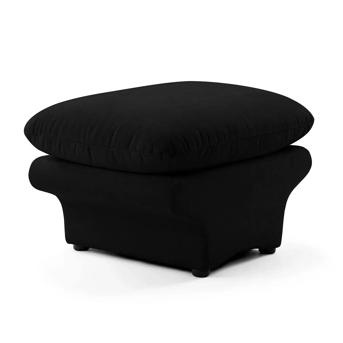 Carsons Curved Modular Sectional Sofa Ottoman - Black, Chenille product