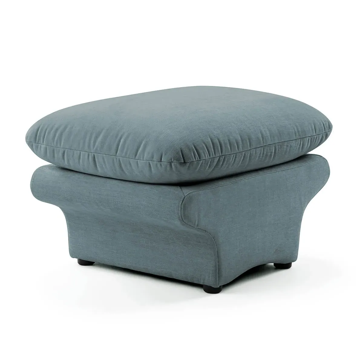 Carsons Curved Modular Sectional Sofa Ottoman - Cerulean Blue, Chenille product