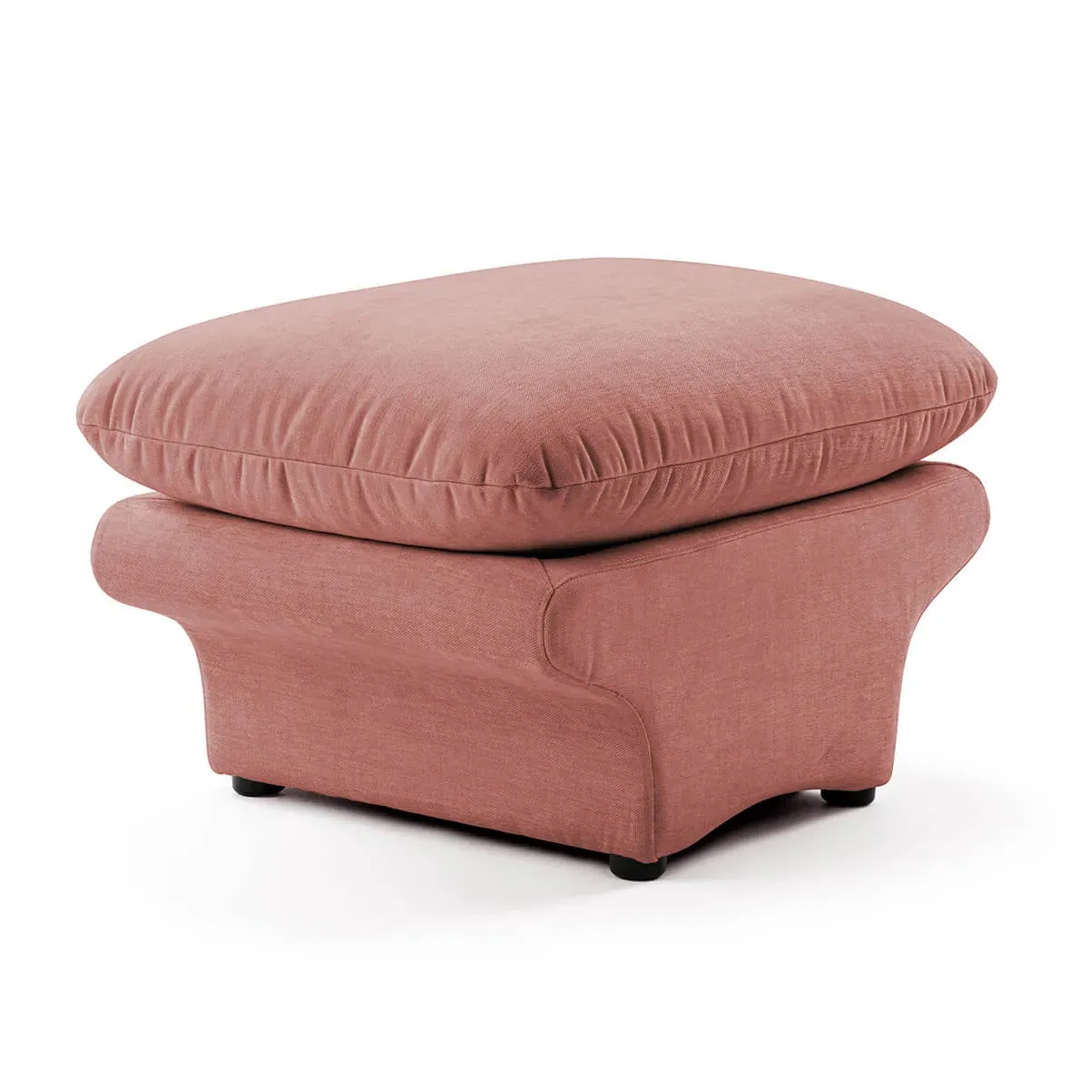 Carsons Curved Modular Sectional Sofa Ottoman - Coral Haze, Performance Felt product