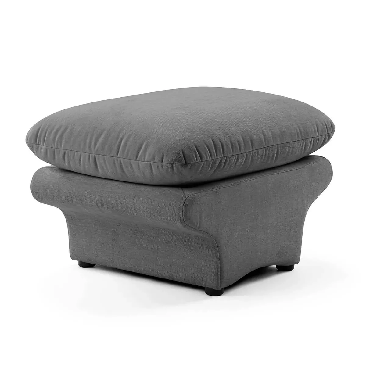 Carsons Curved Modular Sectional Sofa Ottoman - Pewter Grey, Chenille product