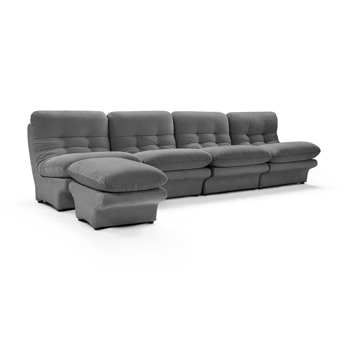 Carsons Curved Modular Sectional Sofa - Pewter Grey, Chenille product