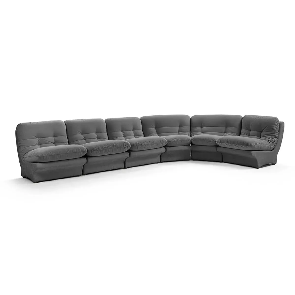 Carsons Curved Modular Sectional Sofa - Pewter Grey, Chenille product