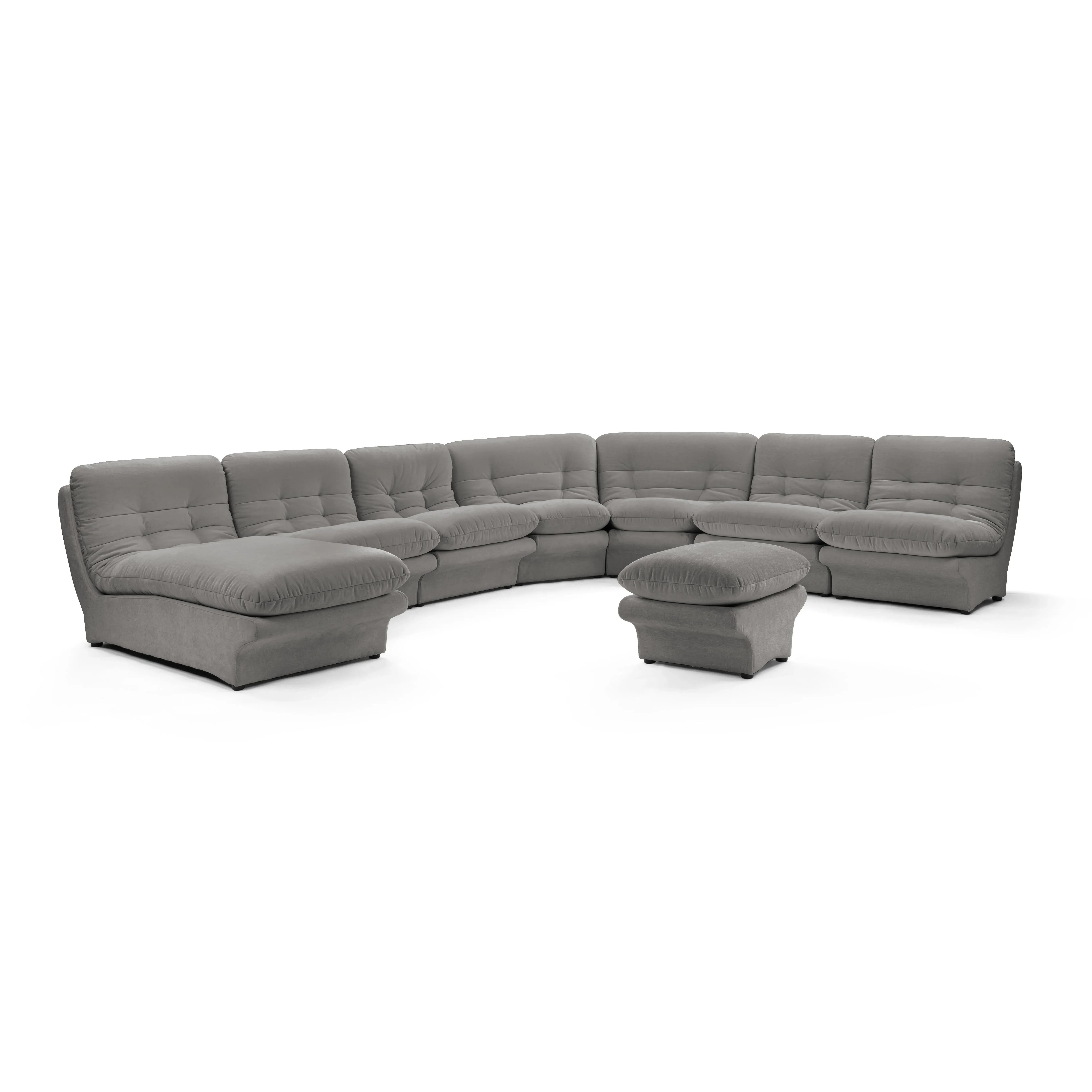 Carsons Curved Modular Sectional Sofa - Pewter Grey, Chenille product