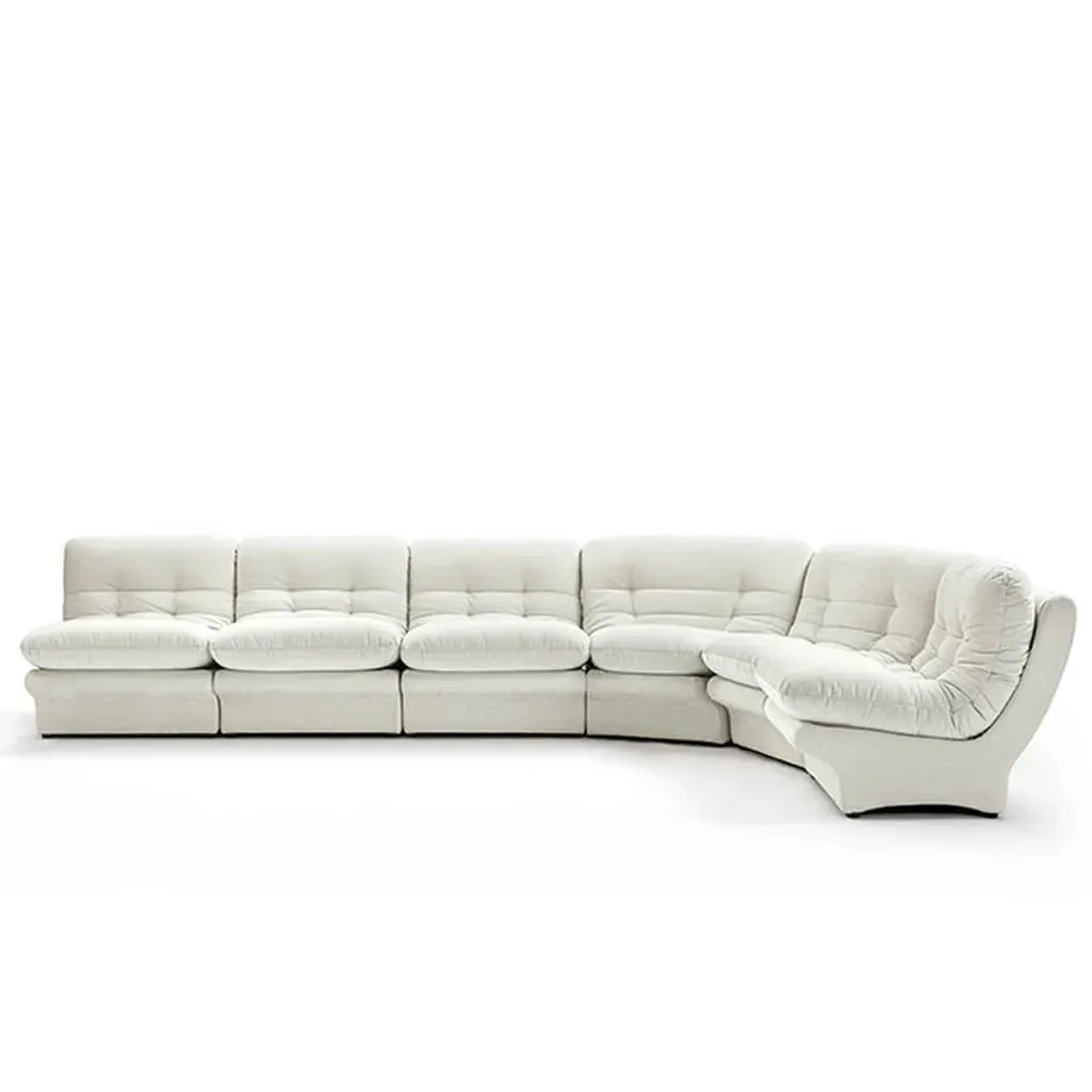 Carsons Mid Century Curved Modular Sectional Sofa - Cream, Chenille product