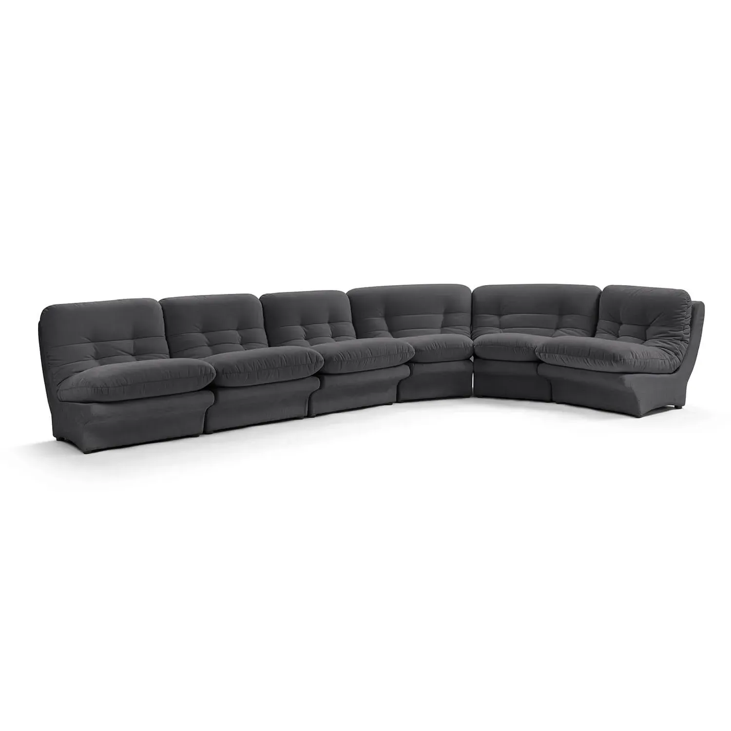 Carsons Mid Century Curved Modular Sectional Sofa - Ink, Felt product