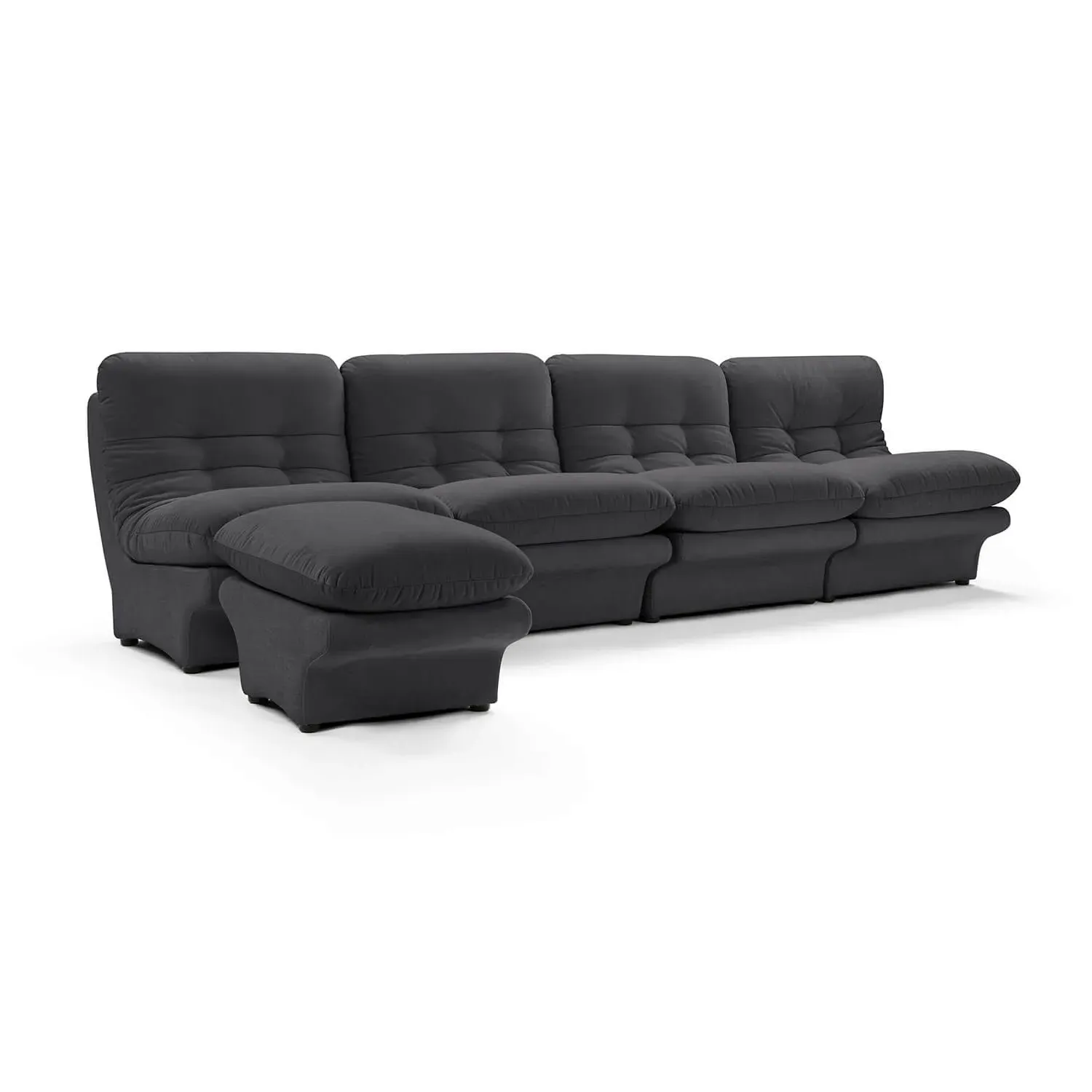 Carsons Mid Century Curved Modular Sectional Sofa - Ink, Performance Felt product