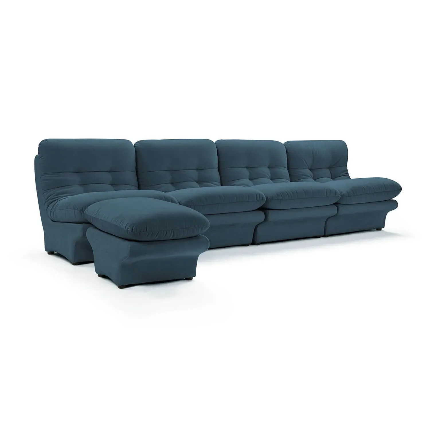 Carsons Mid Century Curved Modular Sectional Sofa - Peacock, Performance Felt product