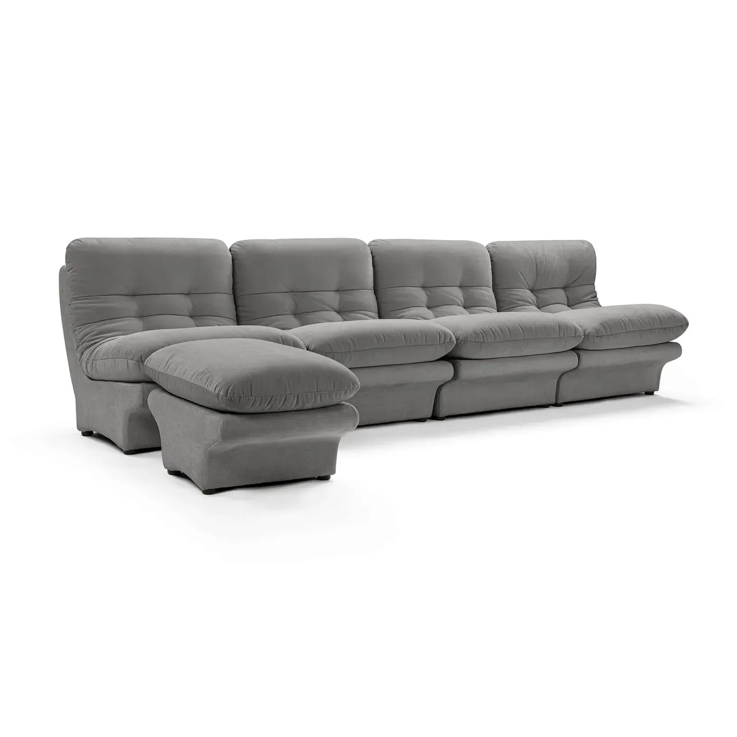 Carsons Mid Century Curved Modular Sectional Sofa - Performance Felt Storm product