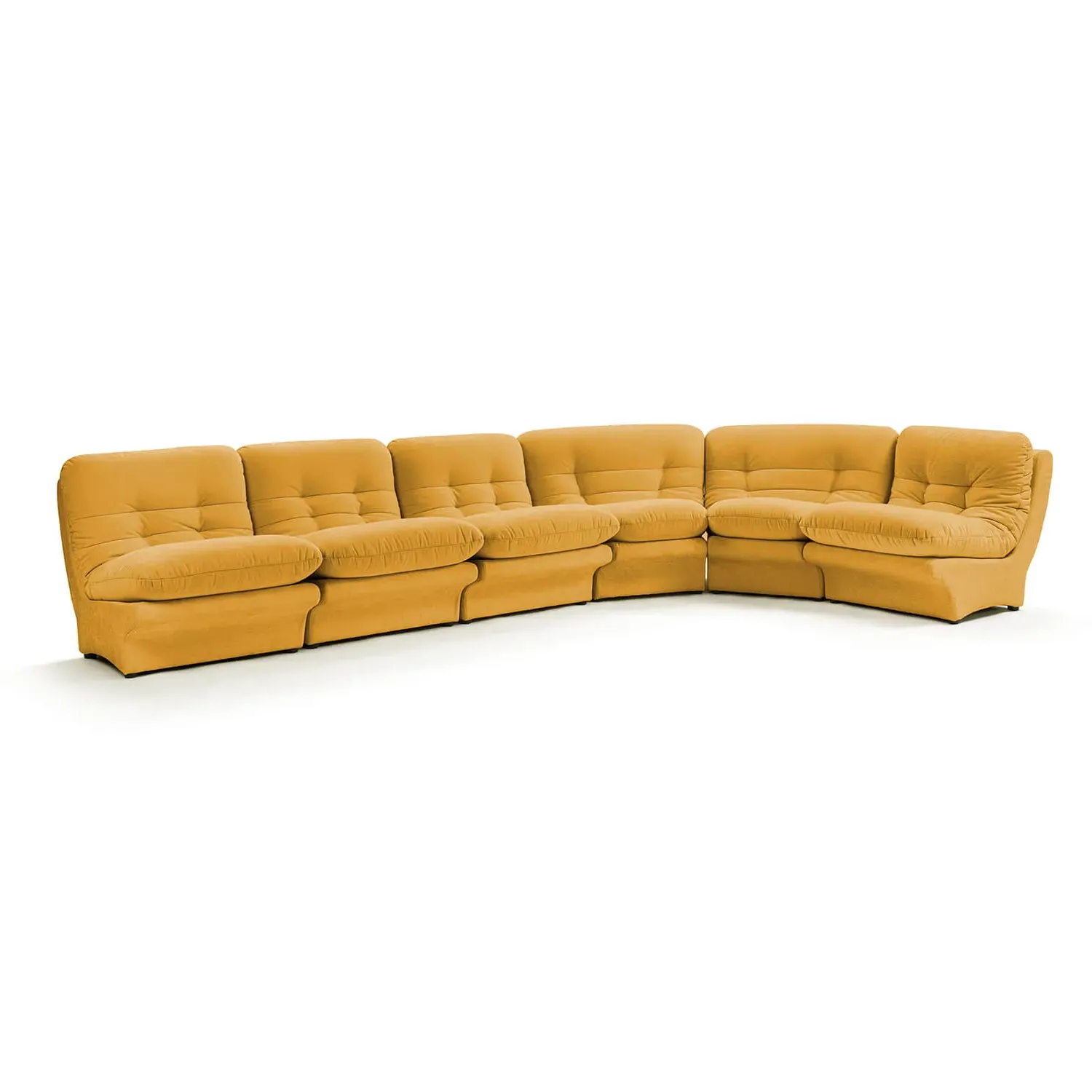 Carsons Mid Century Curved Modular Sectional Sofa - Saffron product