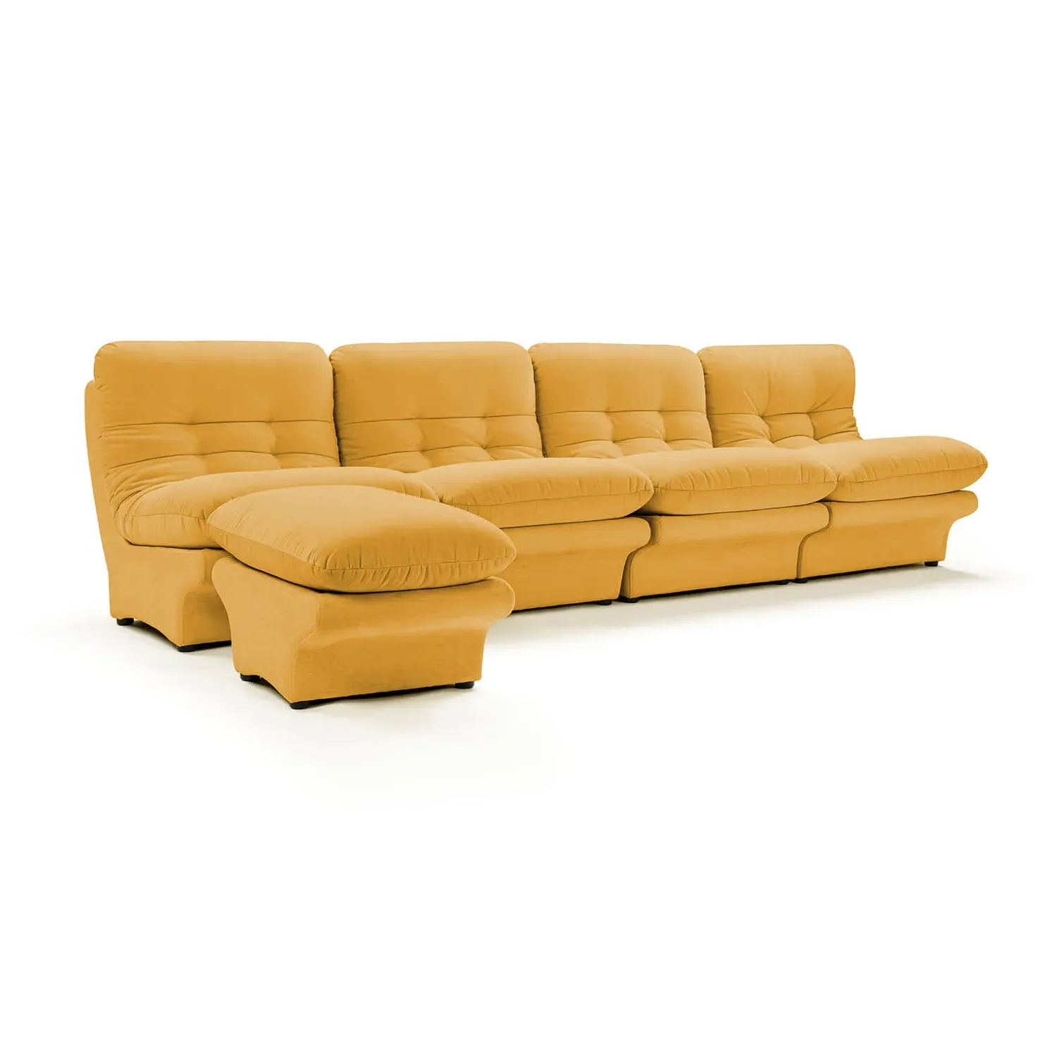 Carsons Mid Century Curved Modular Sectional Sofa - Saffron product