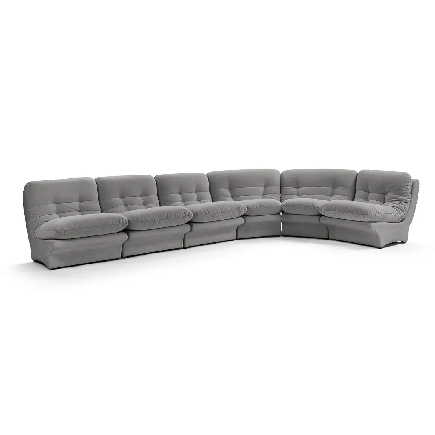 Carsons Mid Century Curved Modular Sectional Sofa - Storm Felt product