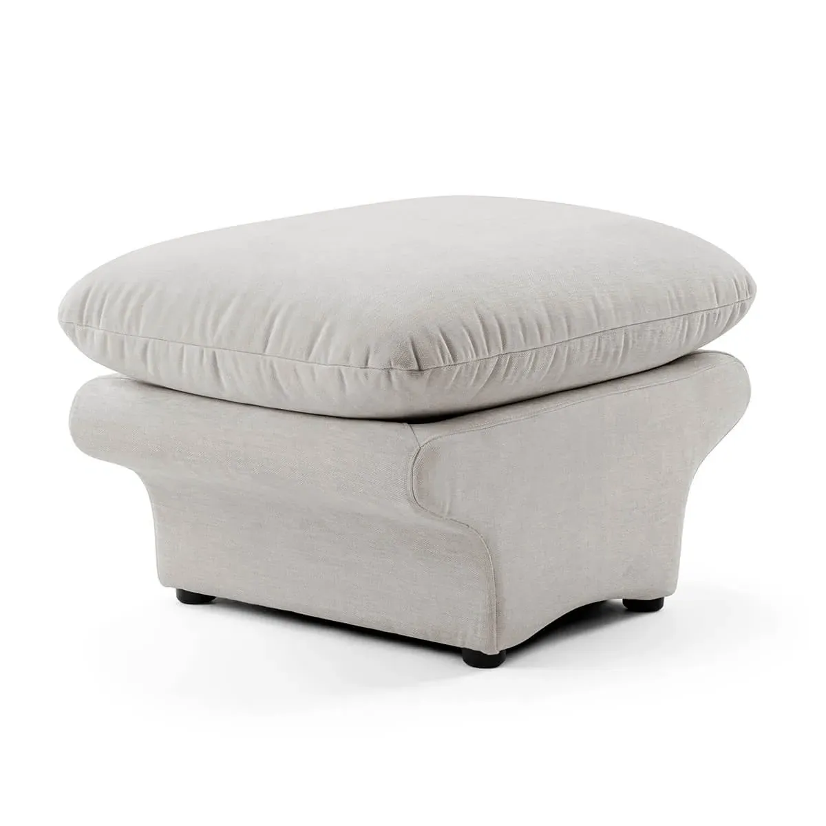 Carsons Mid Century Curved Modular Sofa Ottoman - Light Grey, Performance Felt product