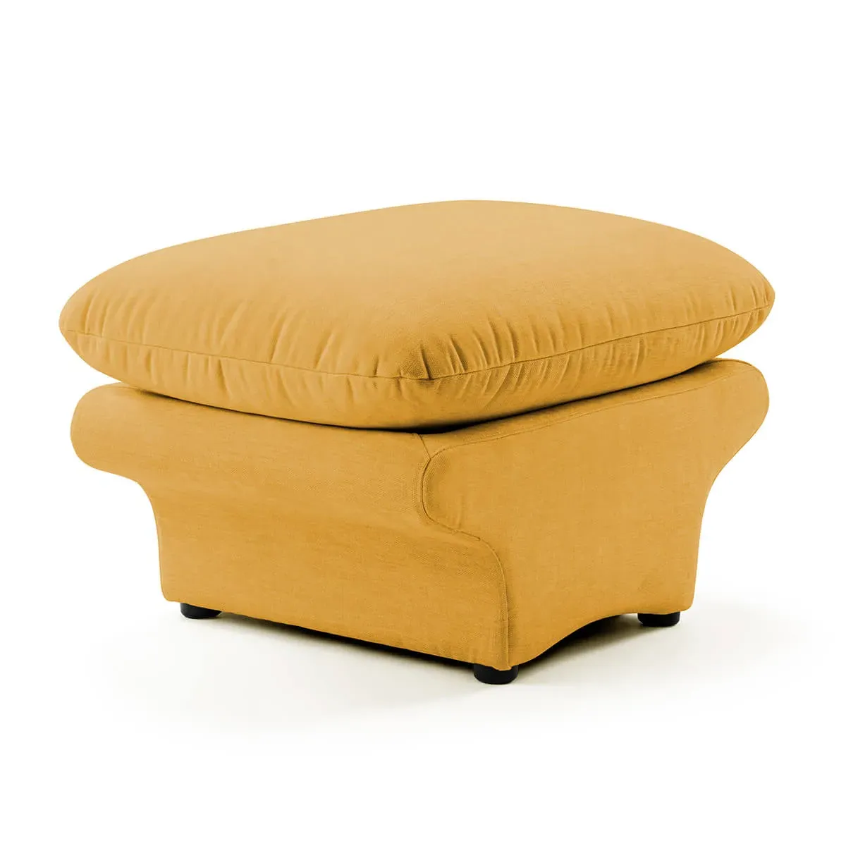 Carsons Mid-Century Curved Modular Sofa Ottoman - Saffron, Performance Felt product