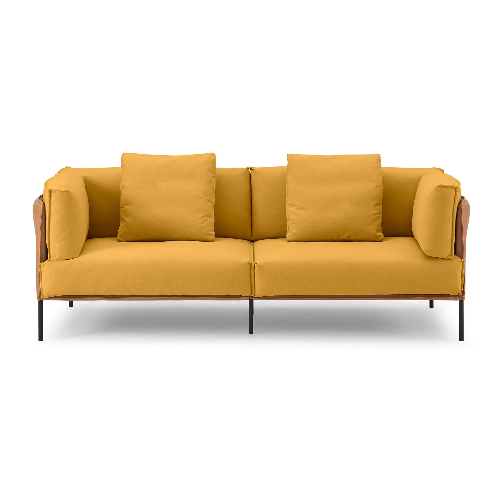 Caruso Italian Leather Loveseat - Saffron product
