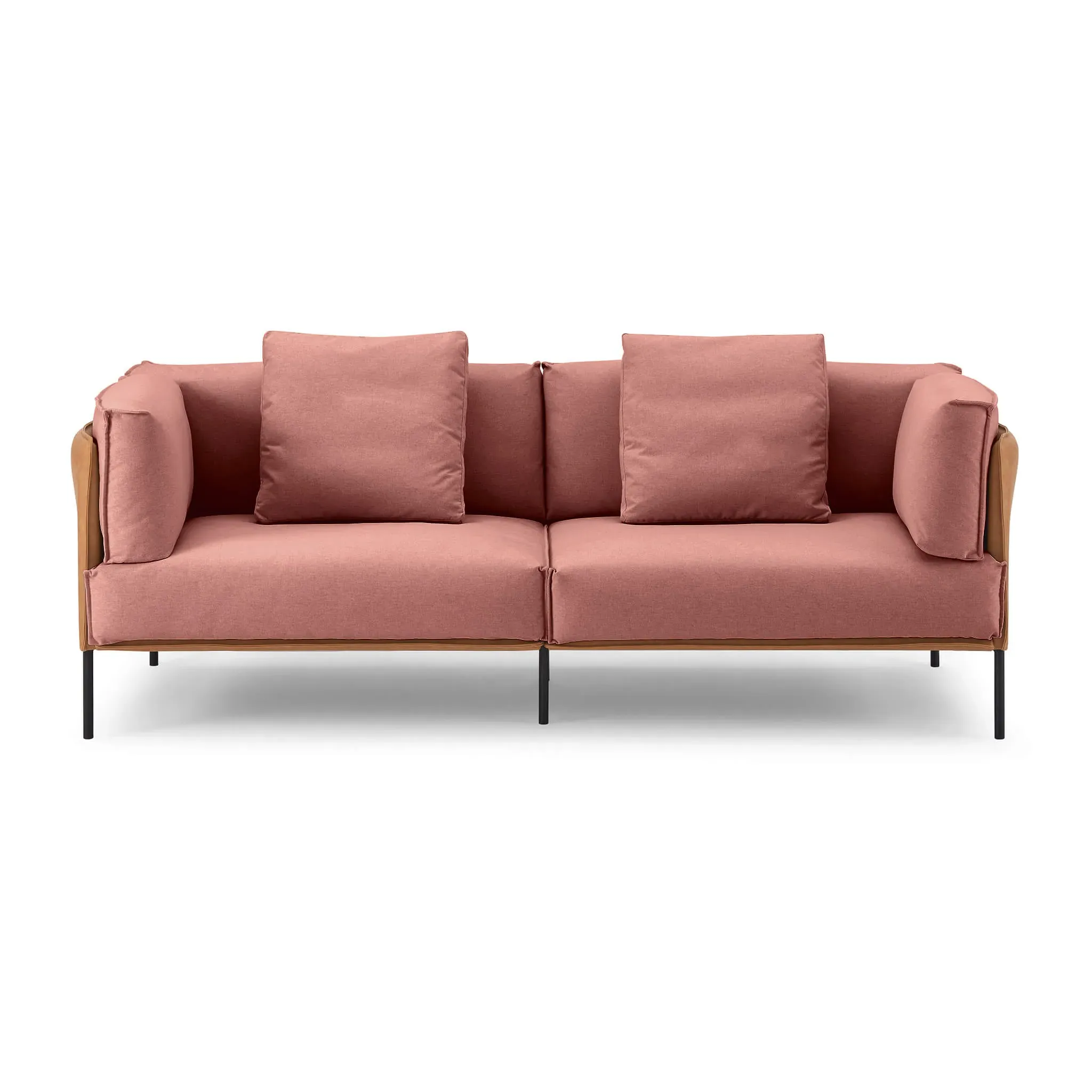 Caruso Italian Leather Sofa - Coral Haze product