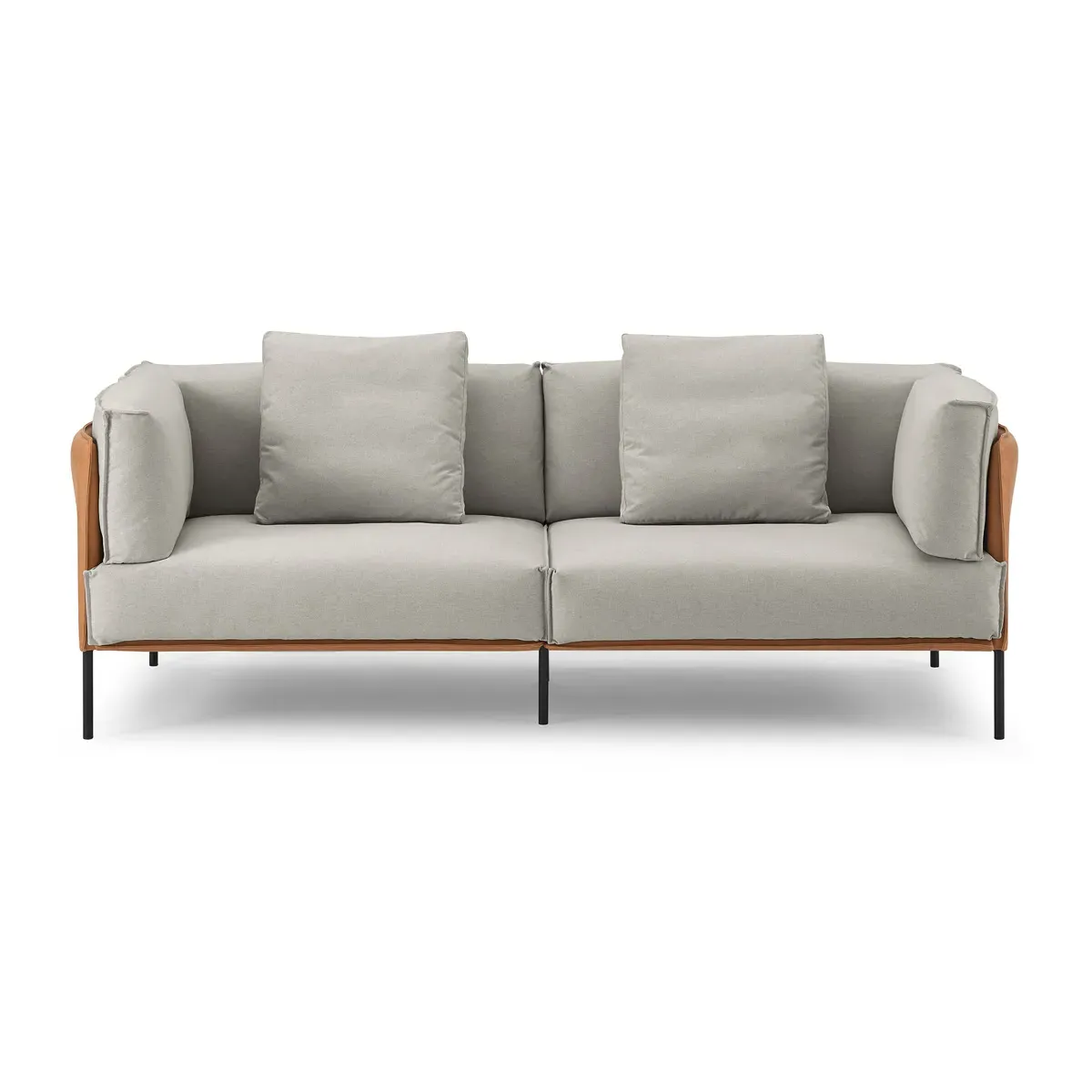 Caruso Italian Leather Sofa - Light Grey product