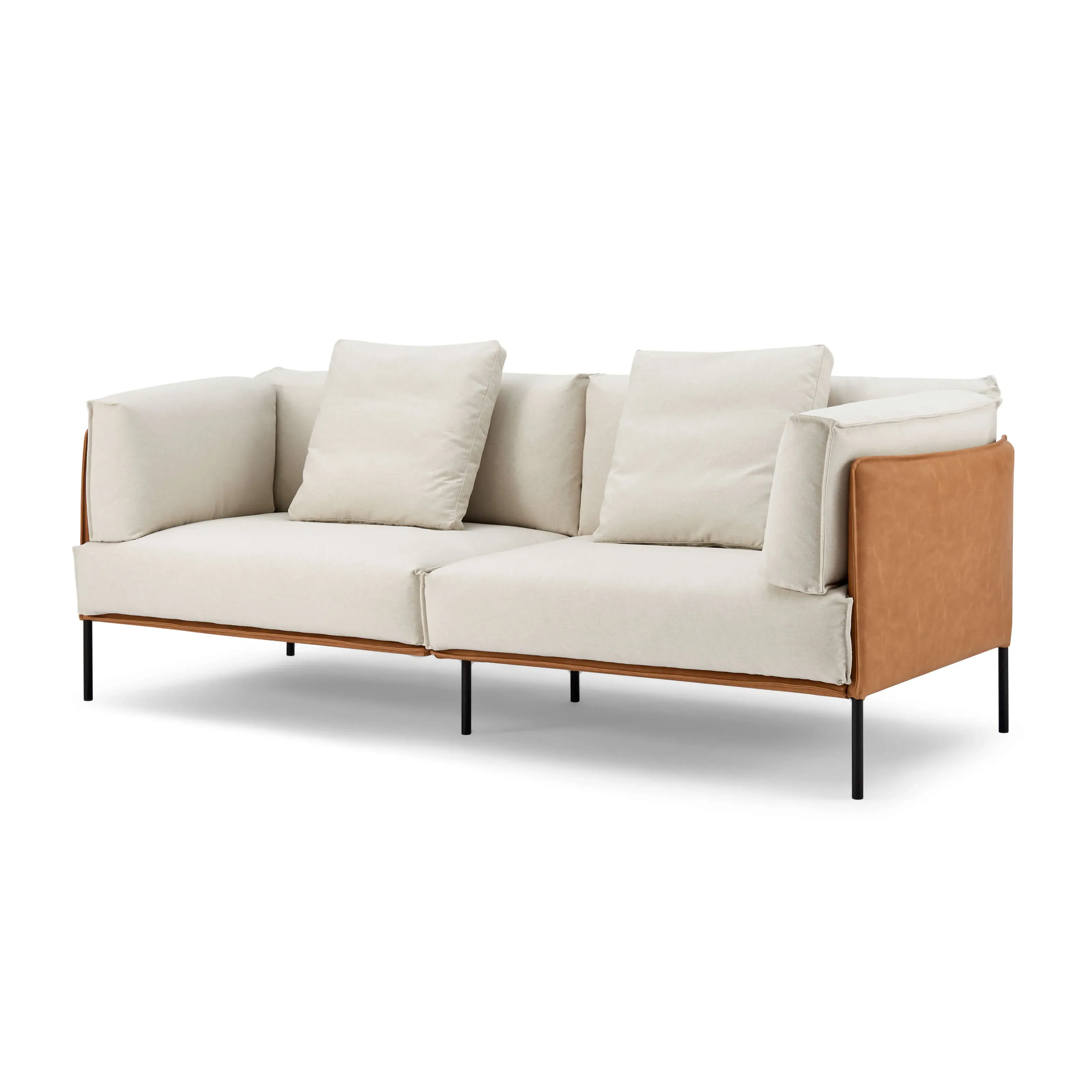 Caruso Italian Leather Sofa - Natural product
