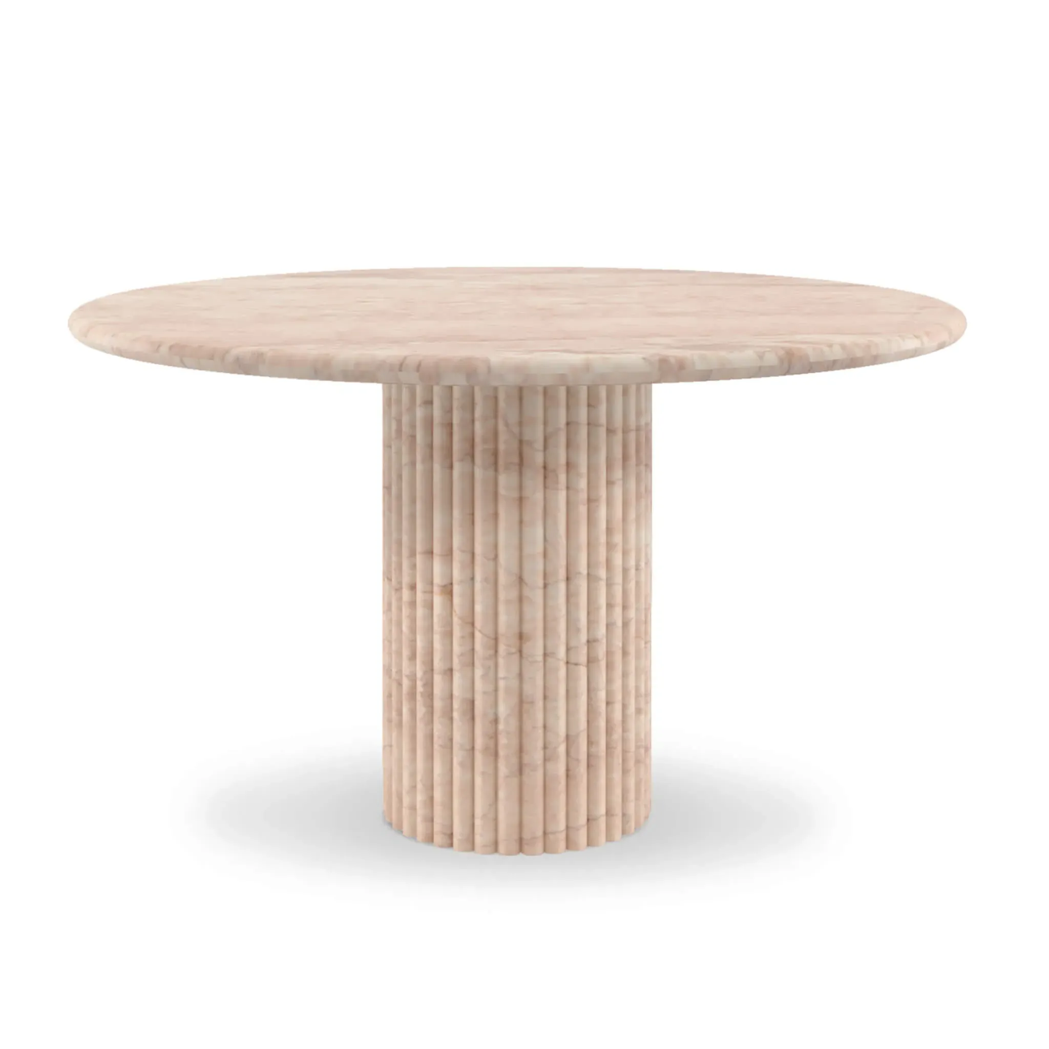 Cava Fluted Round Dining Table 36" - Rosa Crema Marble product