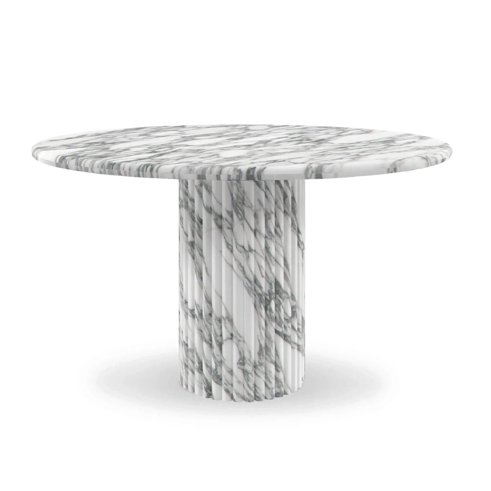Cava Fluted Round Dining Table - Arabescato Marble product