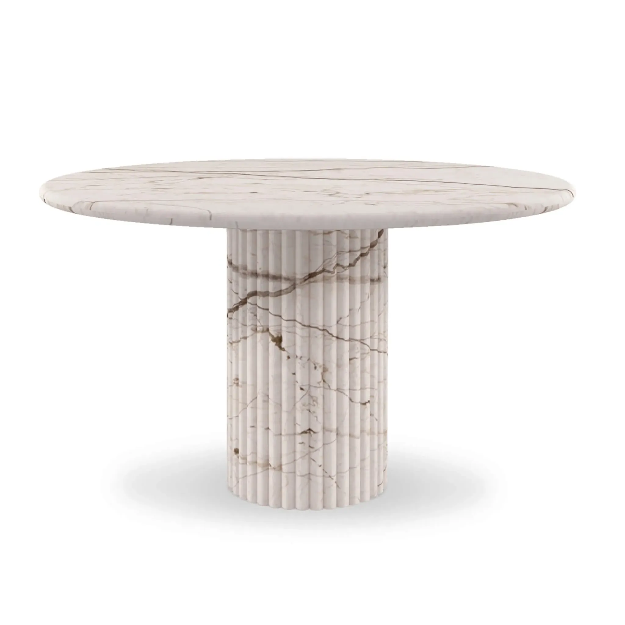 Cava Fluted Round Dining Table - Beige Marble product