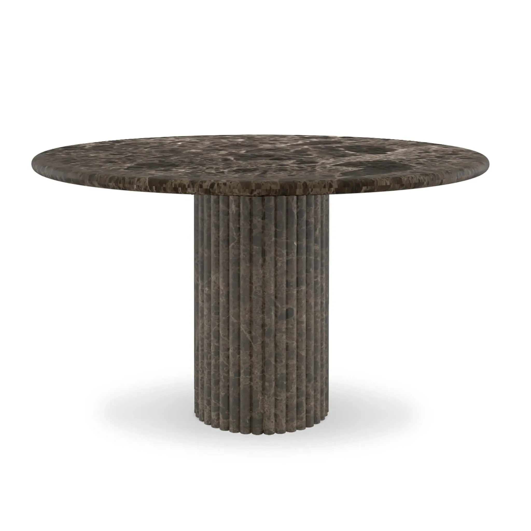 Cava Fluted Round Dining Table - Dark Emperador Marble product