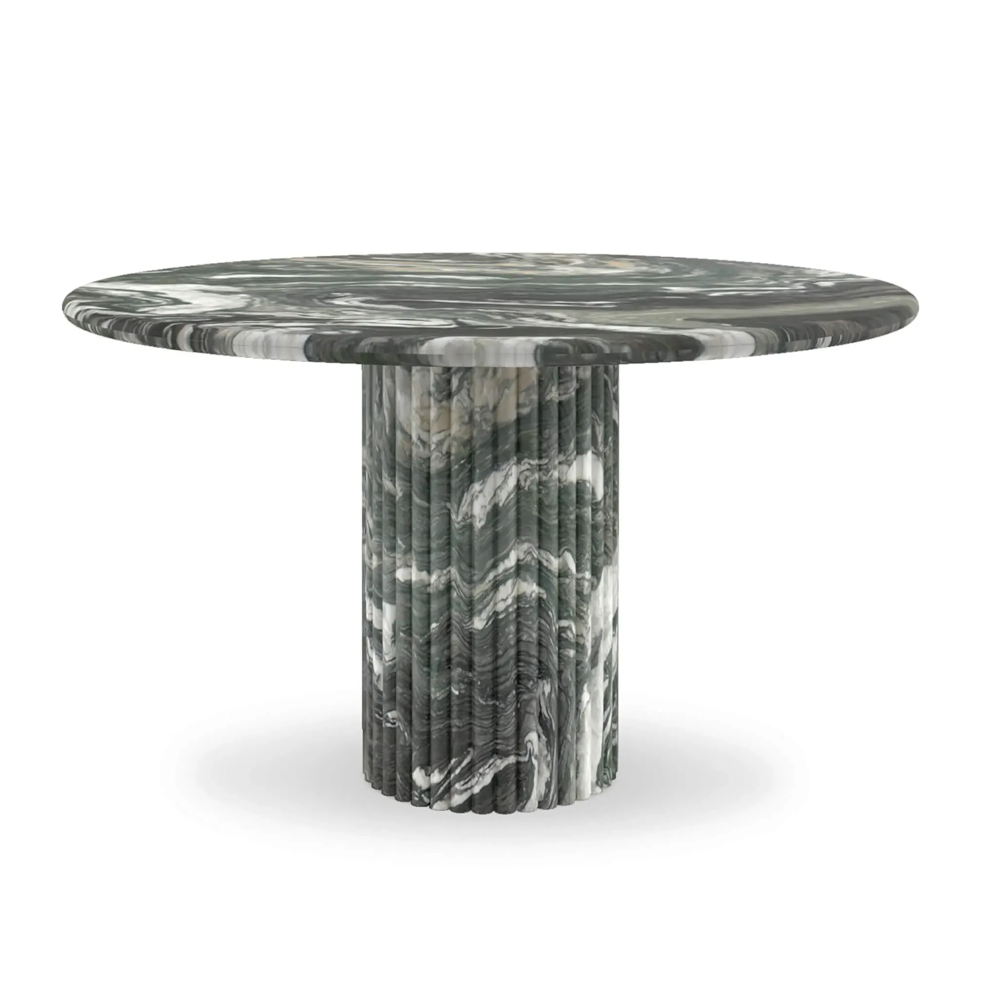 Cava Fluted Round Dining Table - Rosso Luana Marble product