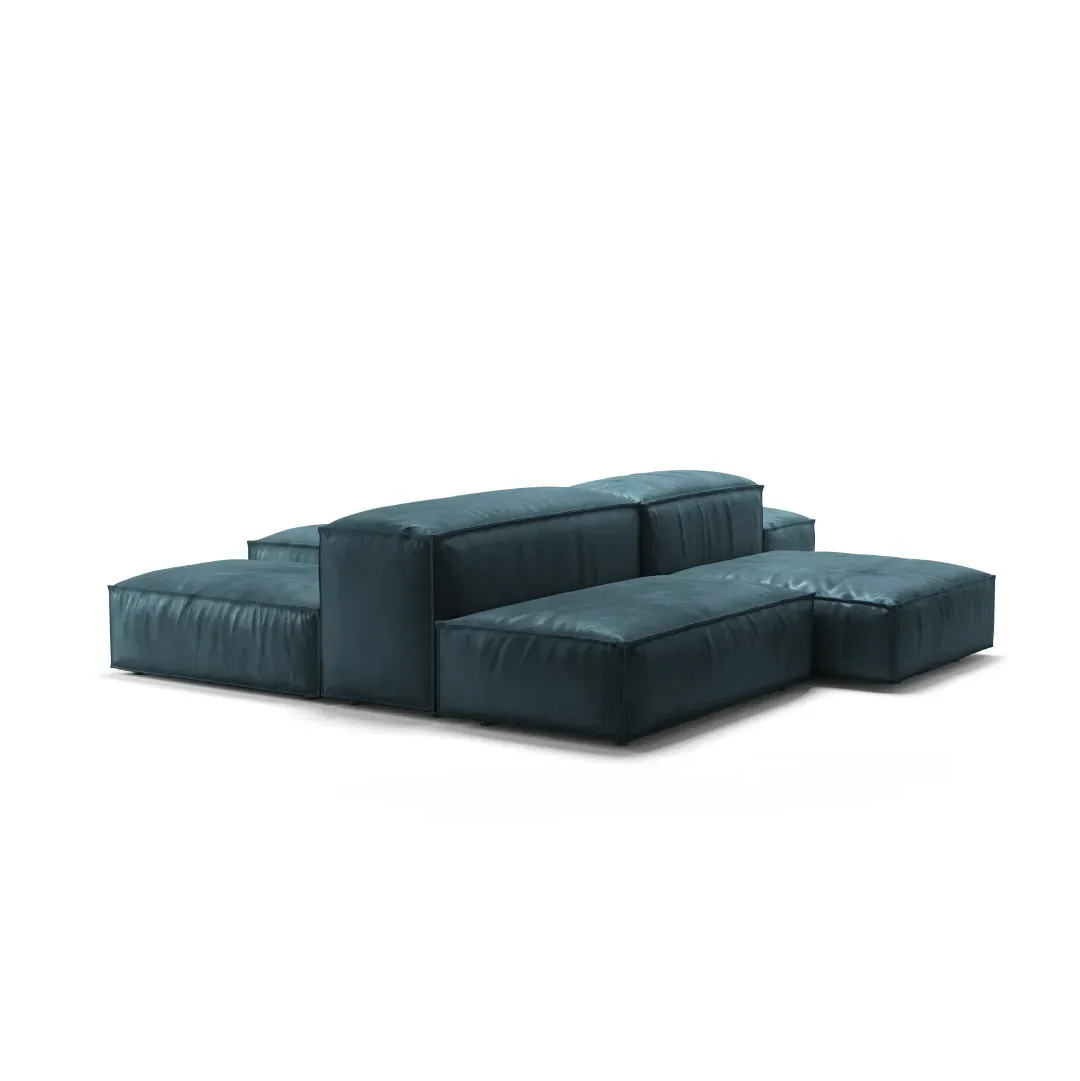 Extrasoft Low Profile Modular Block Sofa - Peacock, Performance Felt product