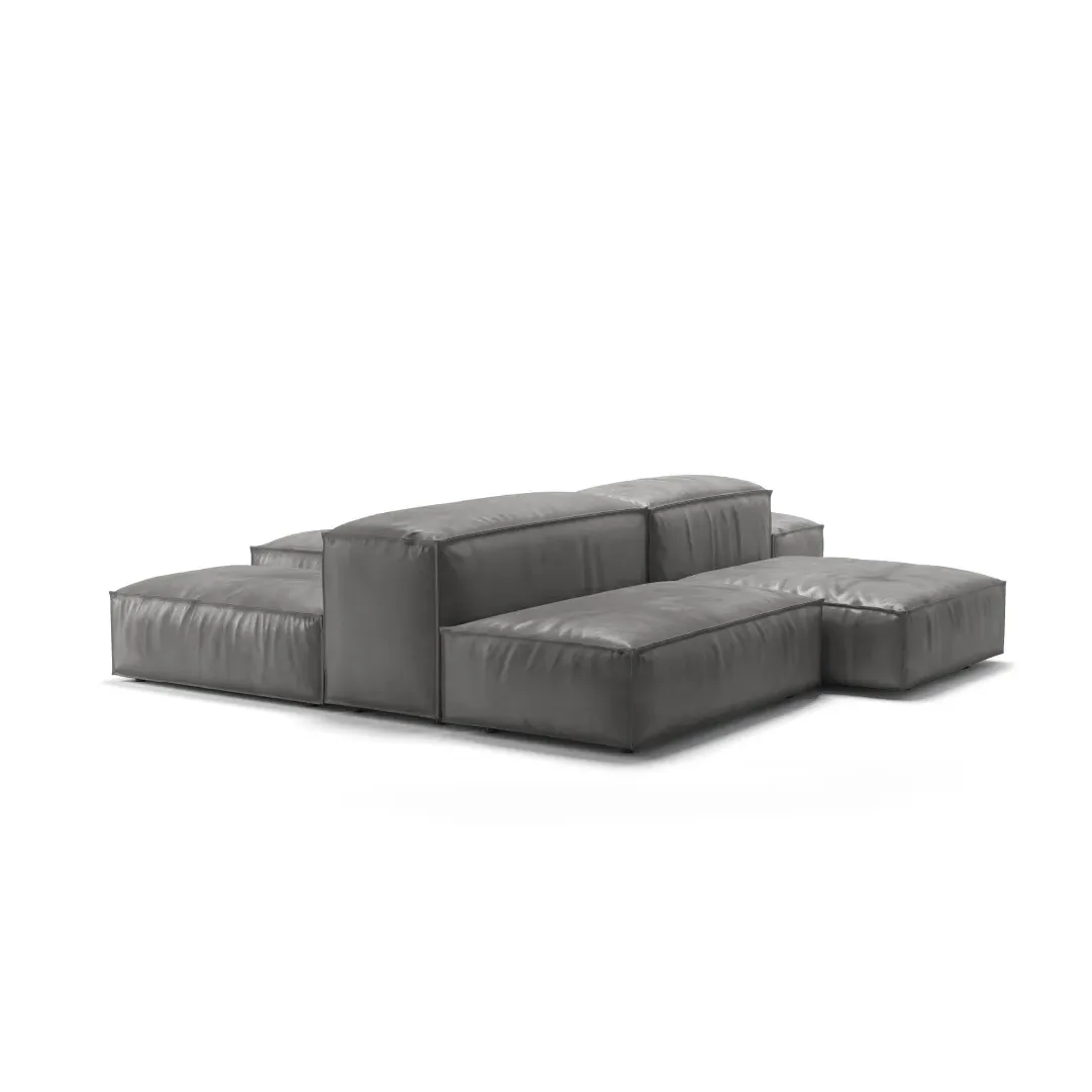 Extrasoft Low Profile Modular Block Sofa - Performance Felt Storm product