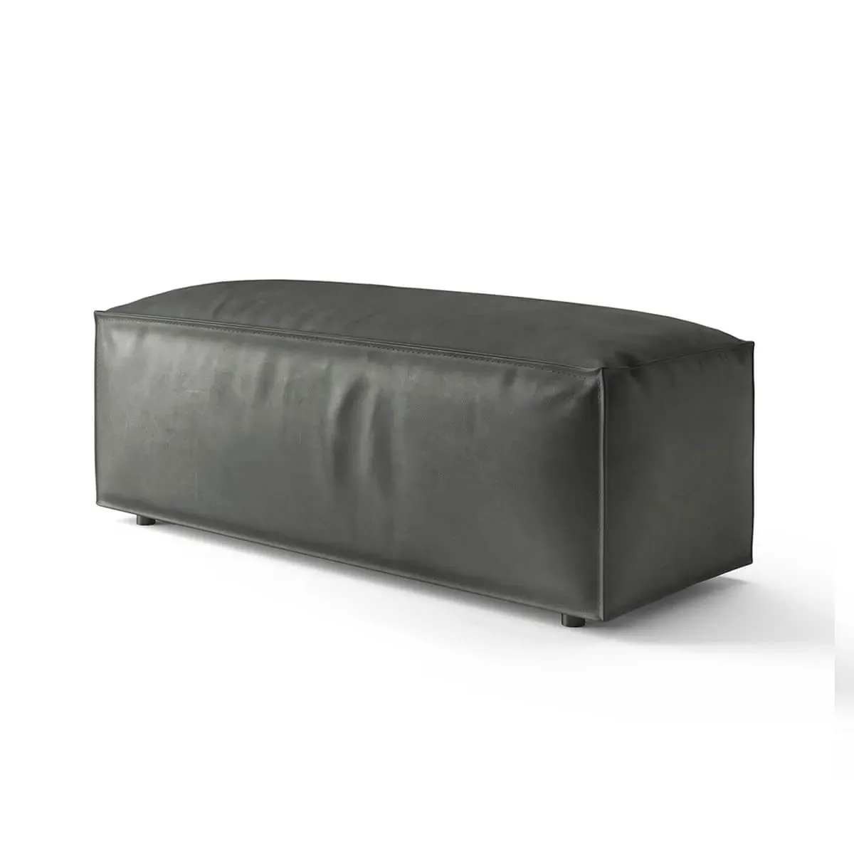 Extrasoft Low Profile Modular Block Sofa with Armrest - Granite, Vintage Leather product