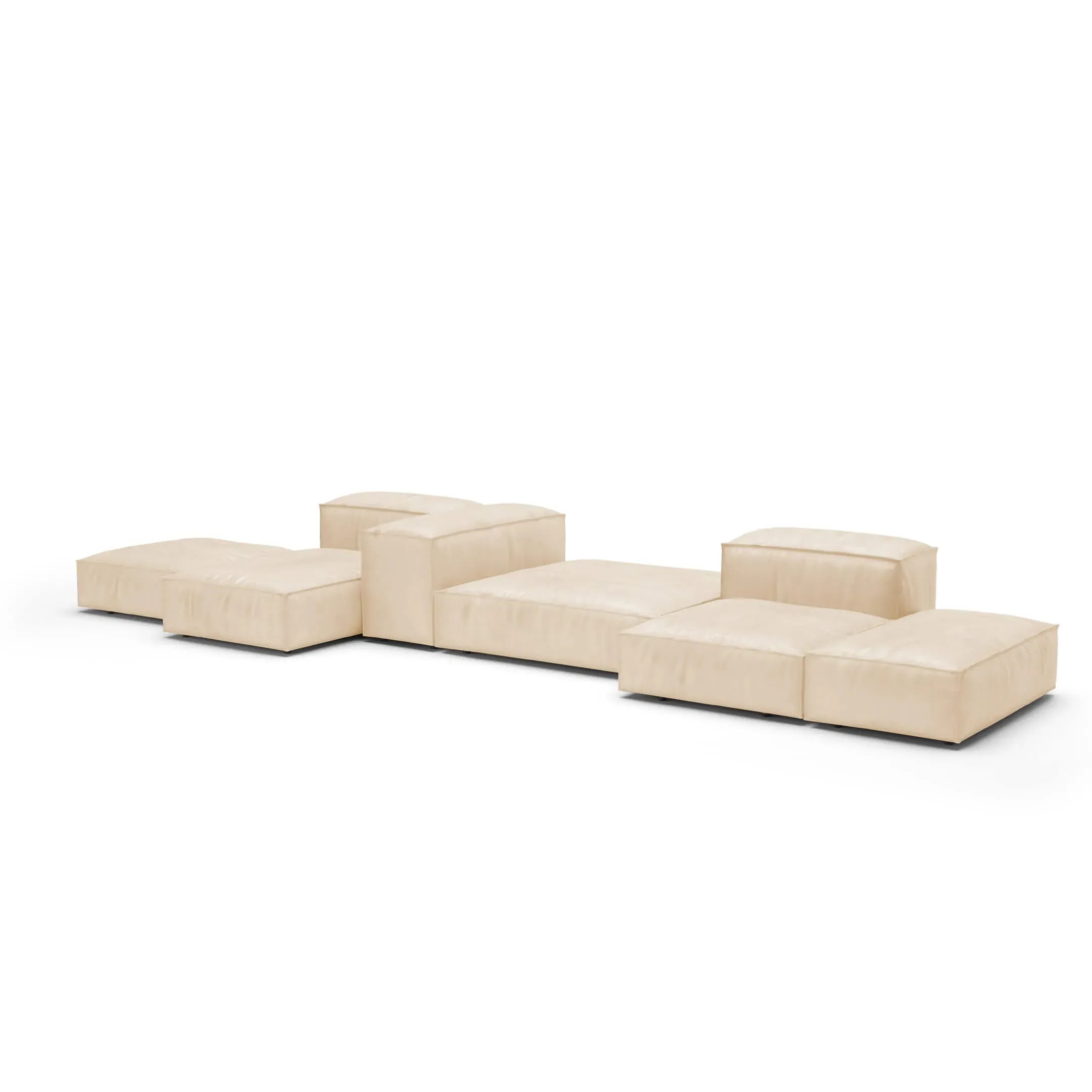 Extrasoft Low Profile Modular Sofa - Ivory Cream, Vegan Leather product