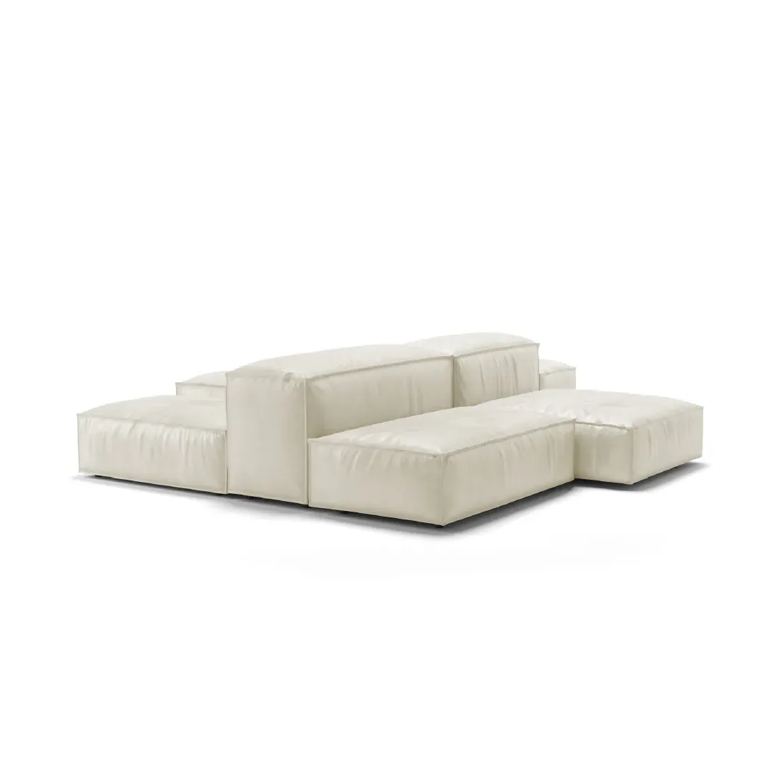 Extrasoft Modular Block Sofa Combination 001 - Bone, Aniline Leather product