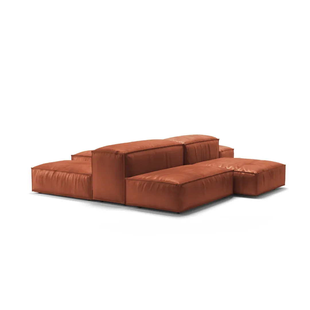 Extrasoft Modular Block Sofa Combination 001 - Chestnut, Vintage Leather product