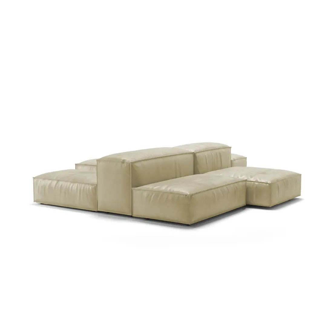 Extrasoft Modular Block Sofa Combination 001 - Stone Taupe, Vegan Leather product