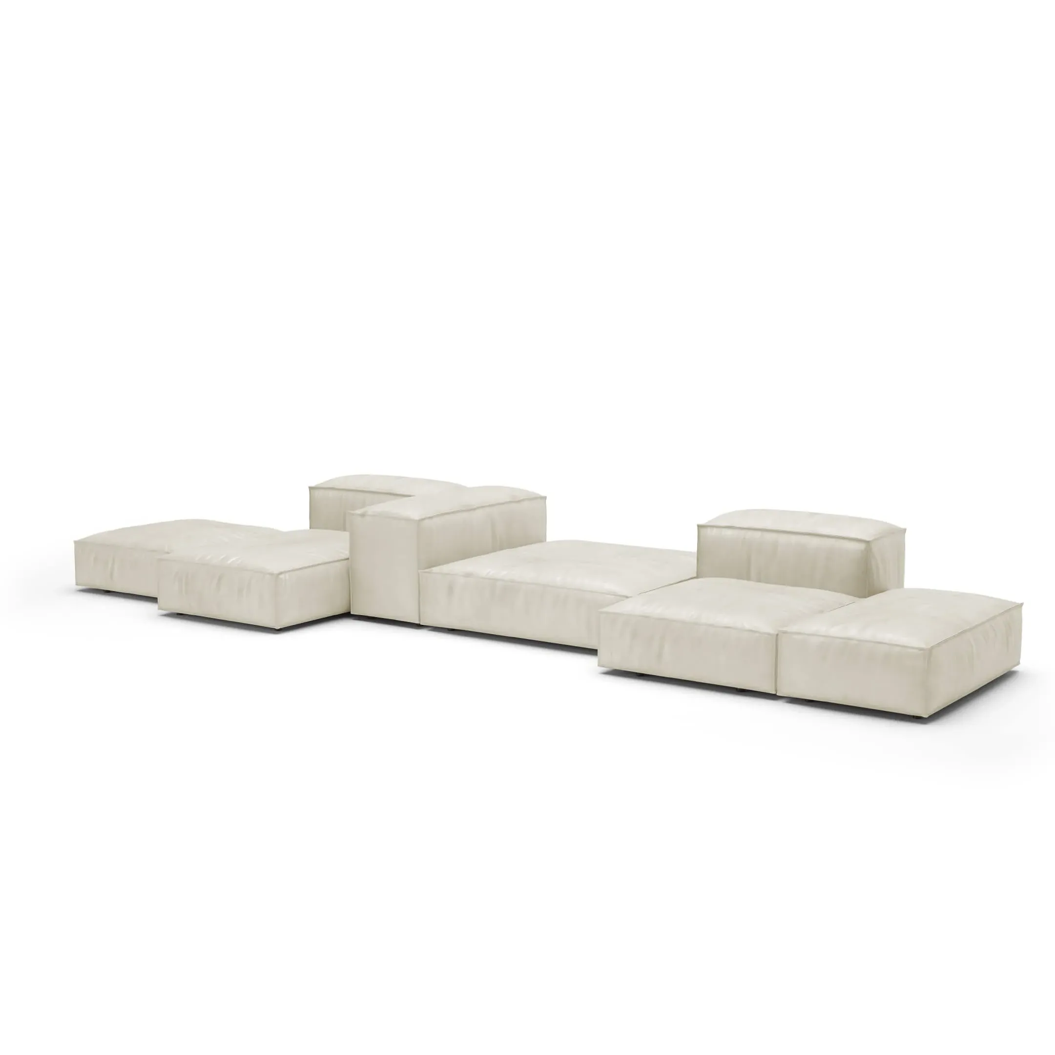 Extrasoft Modular Block Sofa Combination 002 - Bone, Aniline Leather product