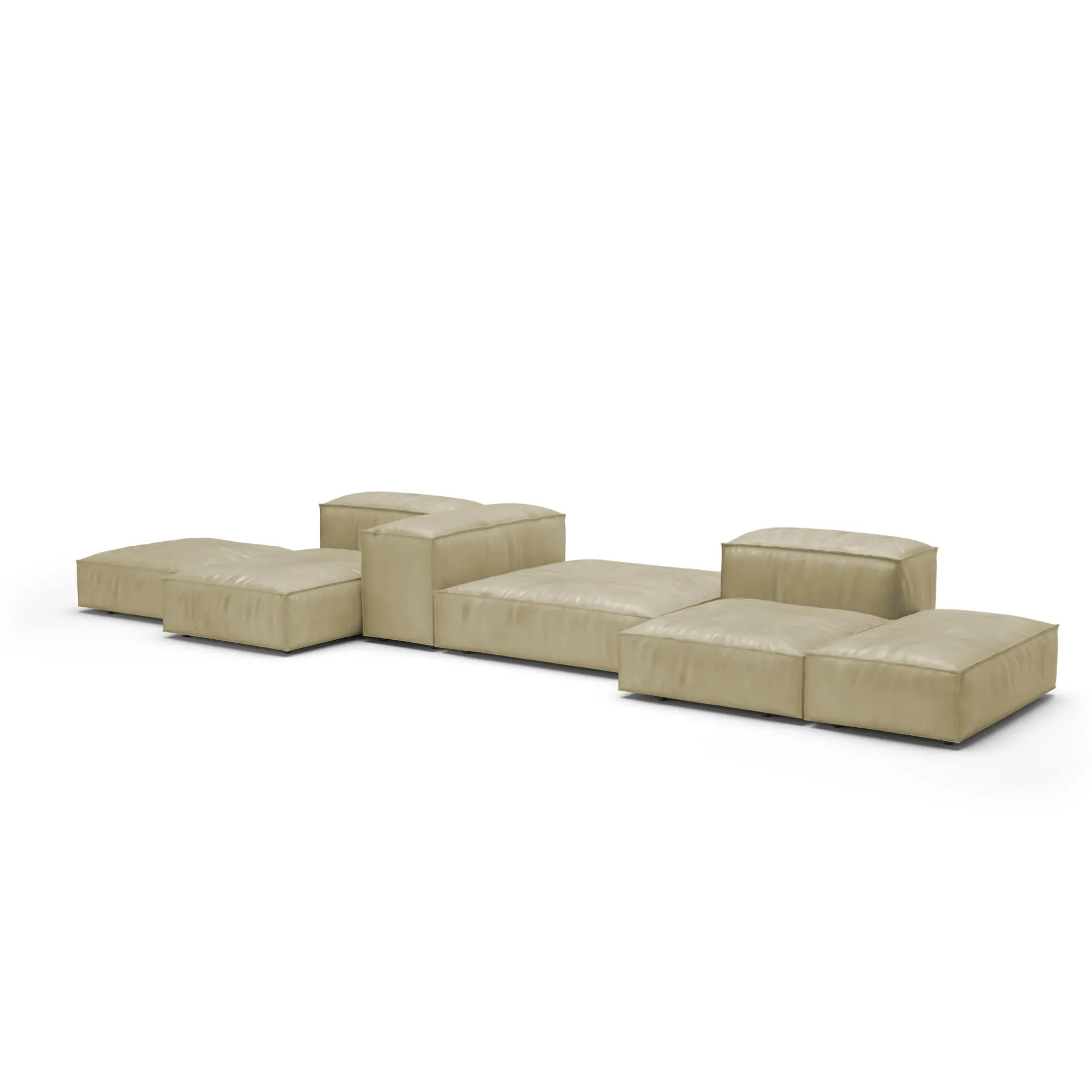Extrasoft Modular Block Sofa Combination 002 - Stone Taupe, Vegan Leather product