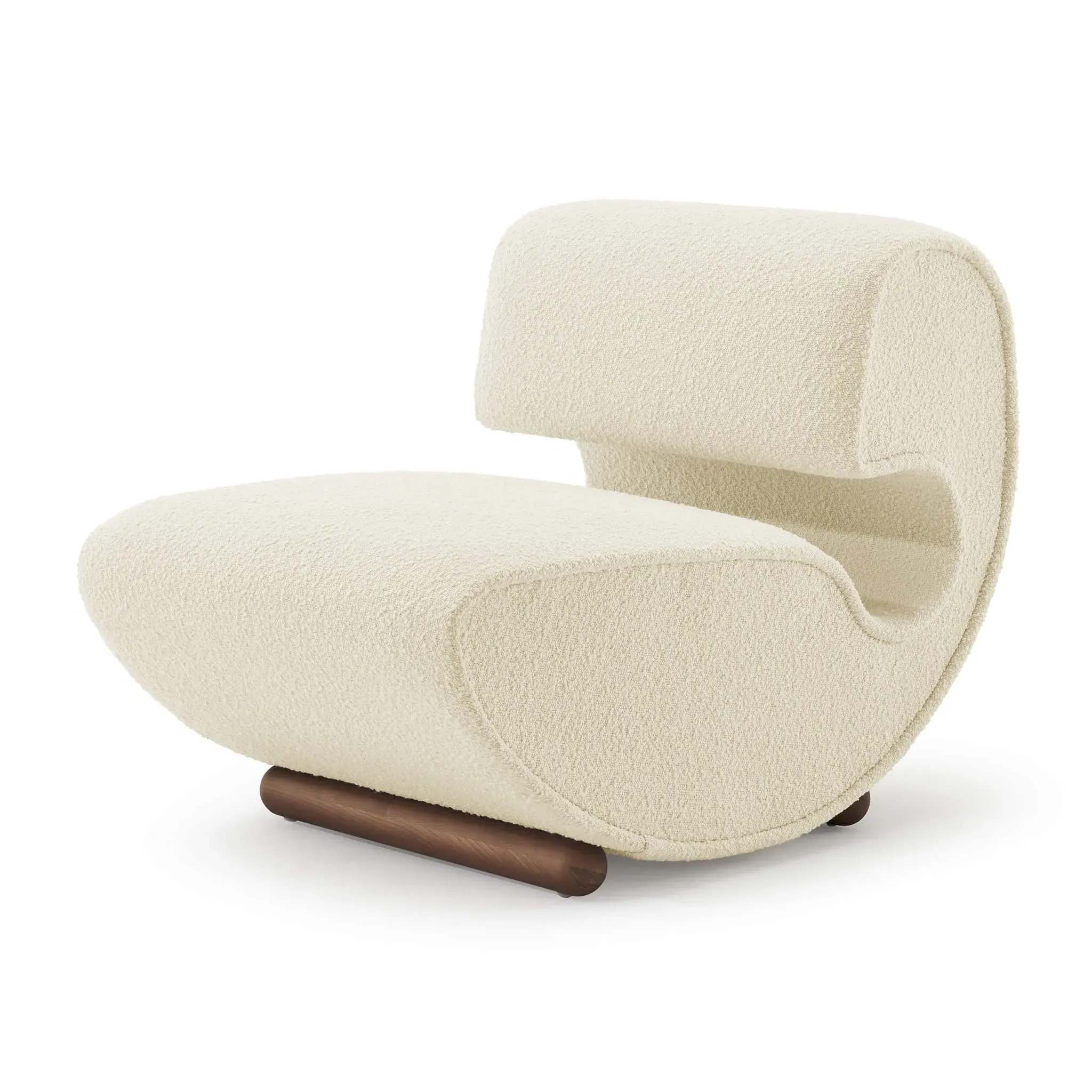 Galerie Glustin Sculptural Curved Lounge Chair - Pearl, Boucle product