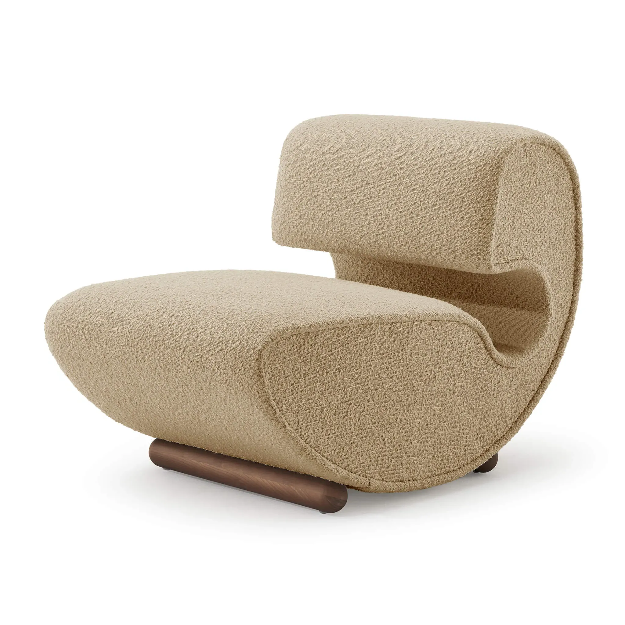Galerie Glustin Sculptural Curved Lounge Chair - Sand, Boucle product