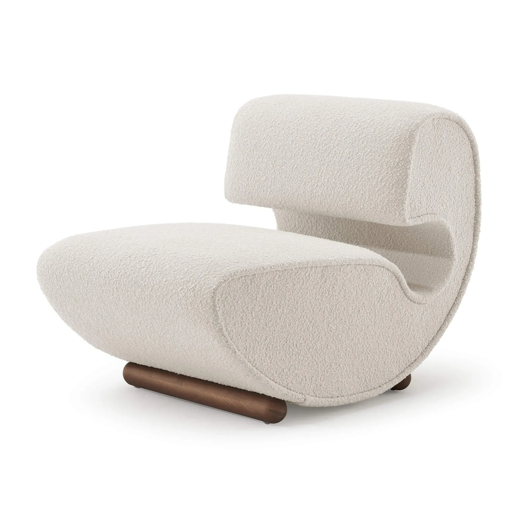 Galerie Glustin Sculptural Curved Lounge Chair - Snow White, Boucle product