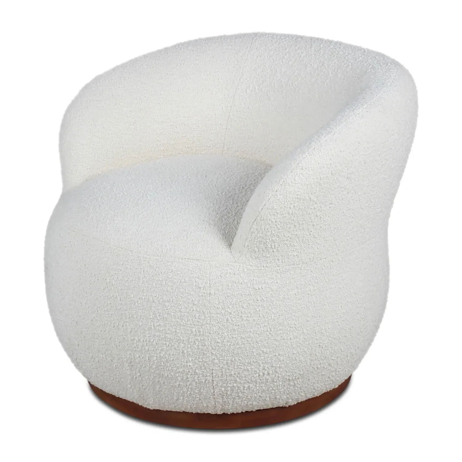 Haley Sheepskin Swivel Lounge Chair - Snow White, Boucle product