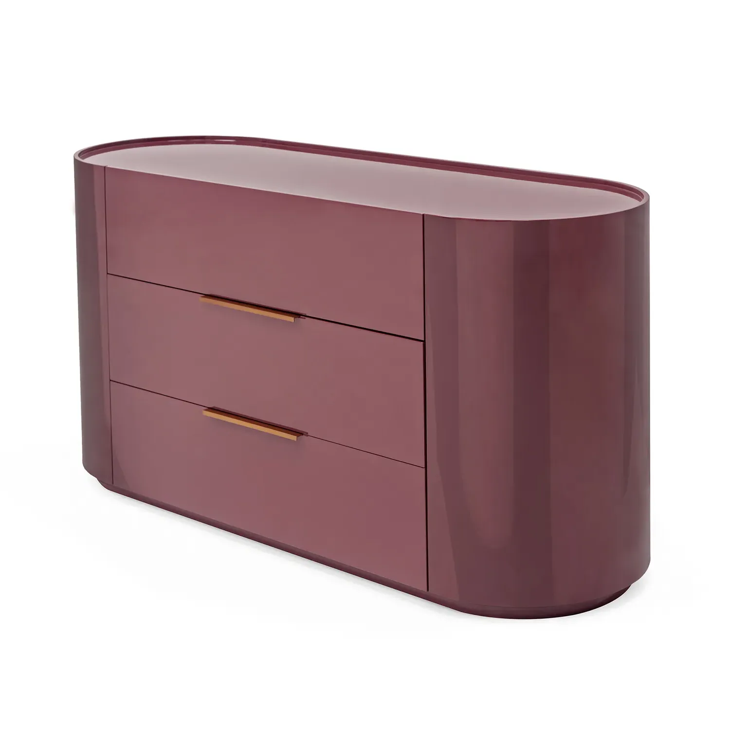 Juniper Italian Large 3-Drawer Dresser - Red Mahogany, High Gloss product