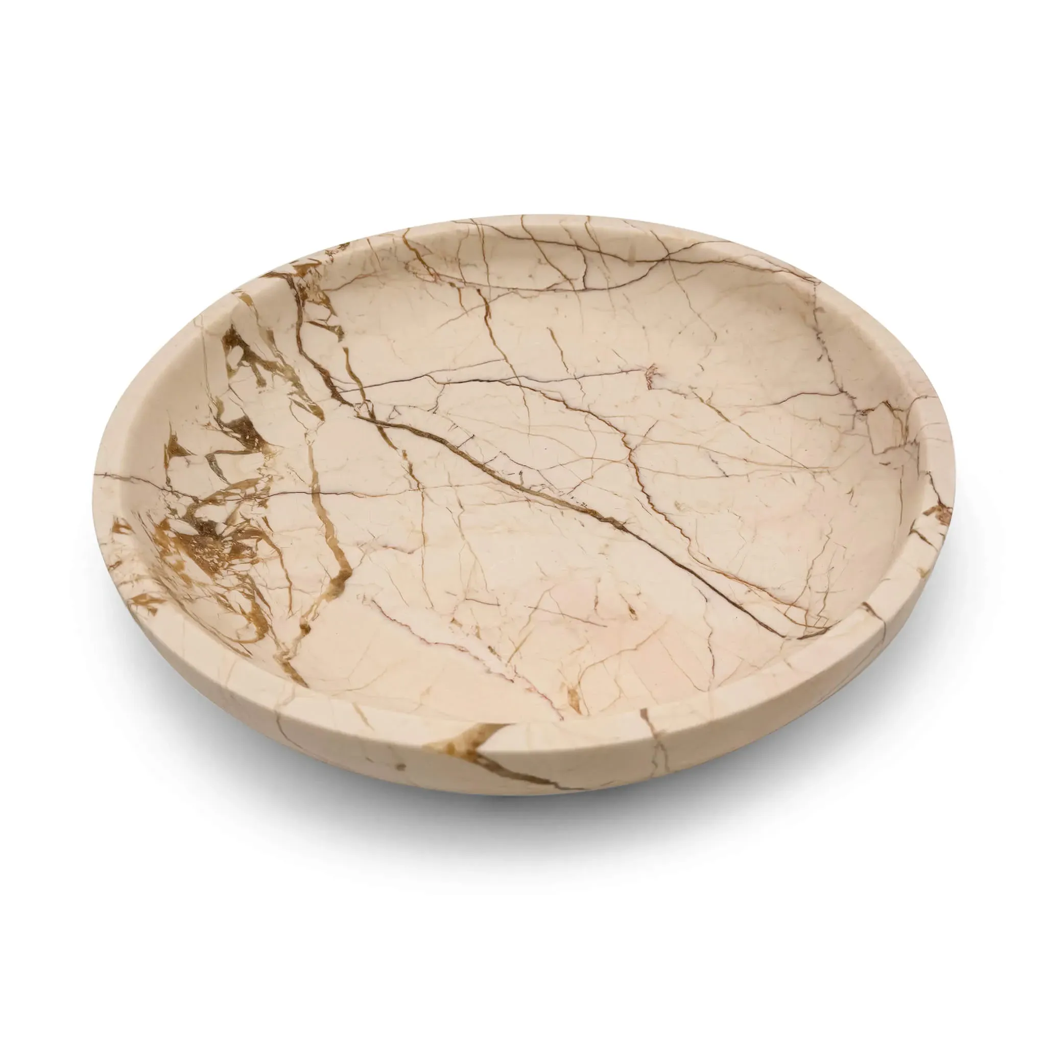 Kai Large Round Centerpiece Bowl - Beige, Marble product