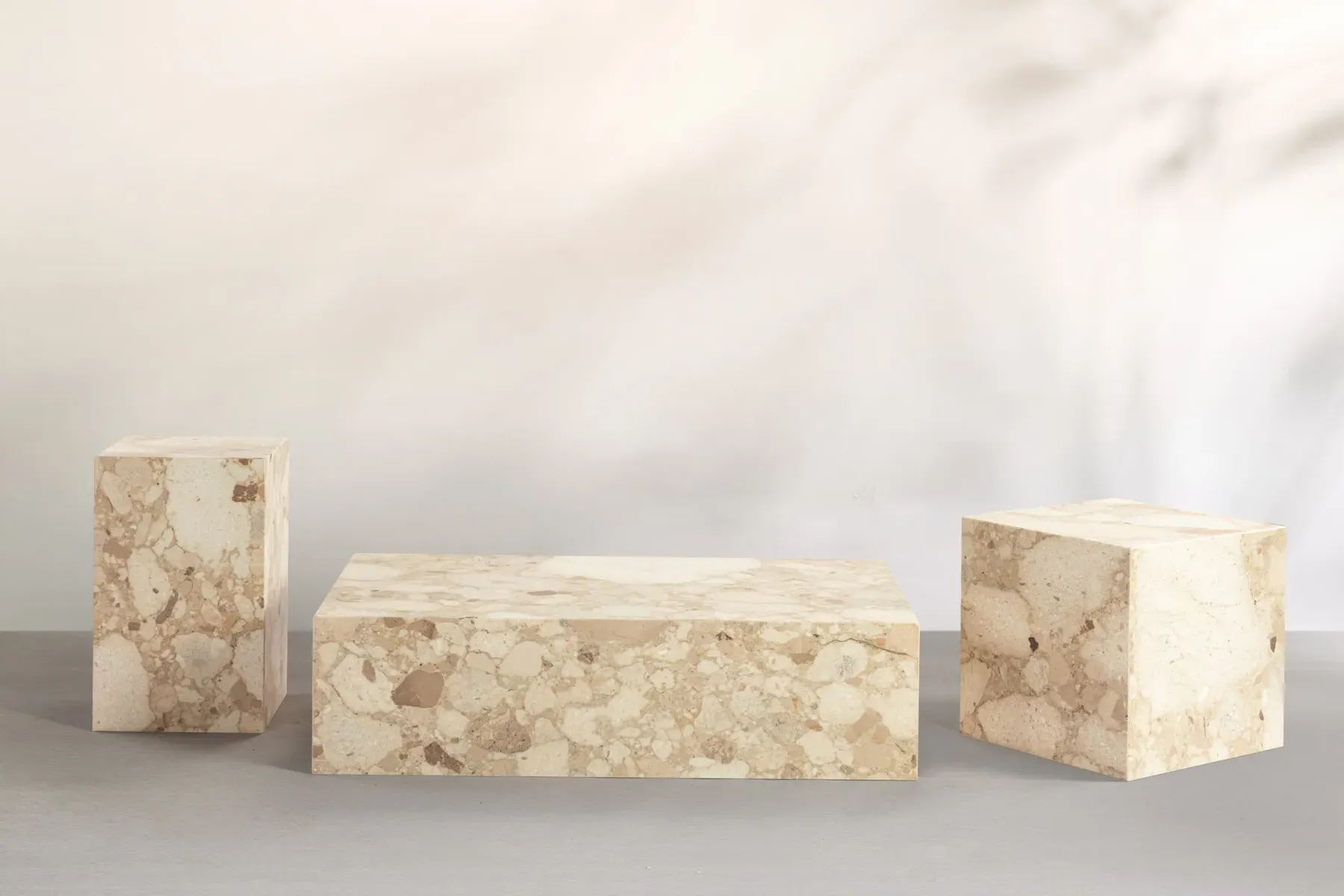 Kaia Marble Plinth Block Tall End Table - Kunis Breccia product